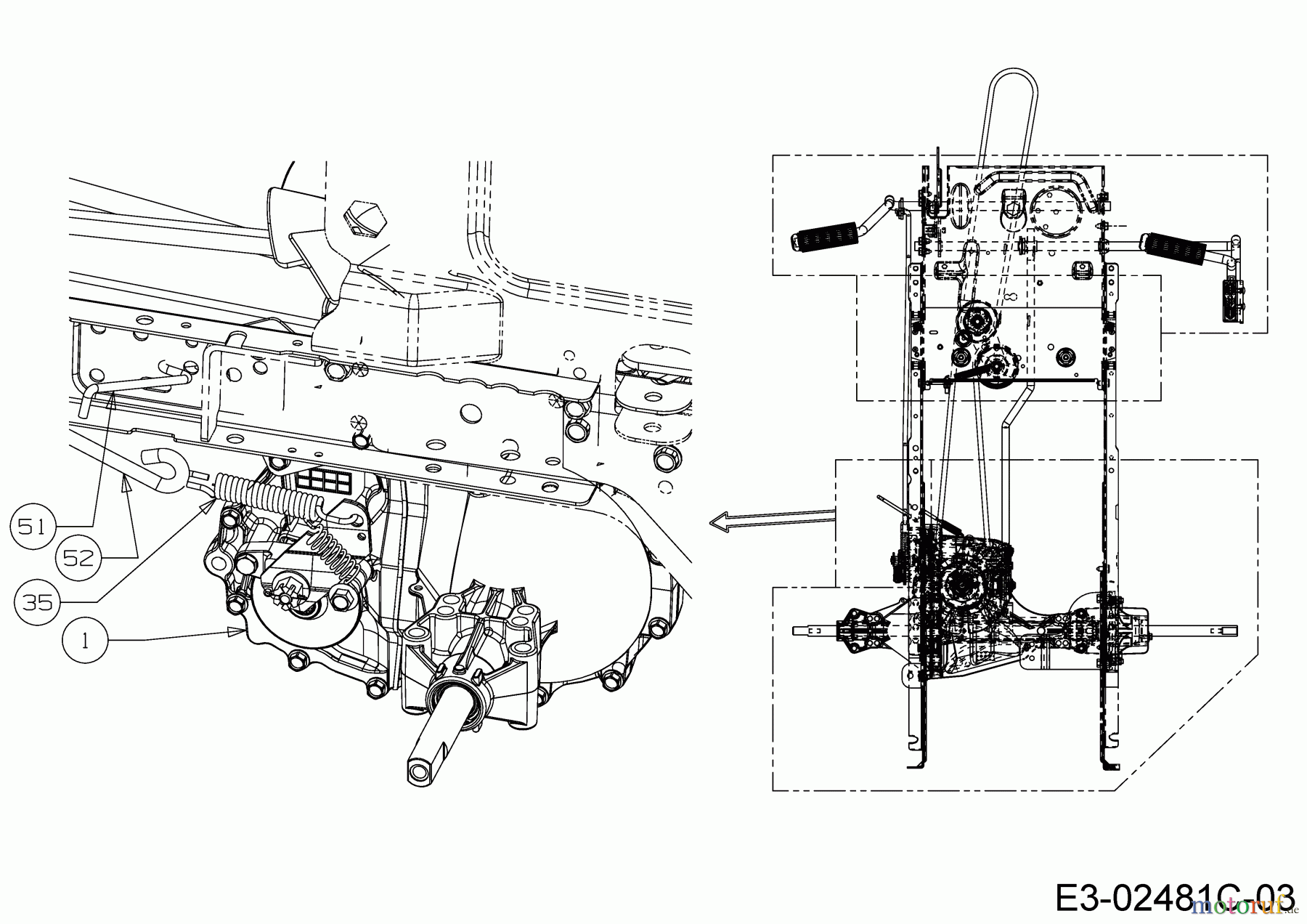  Cub Cadet Lawn tractors LT3 PR105 13AJ71DN603  (2020) Brake rod, Bypass lever, Hydrostatic gearbox