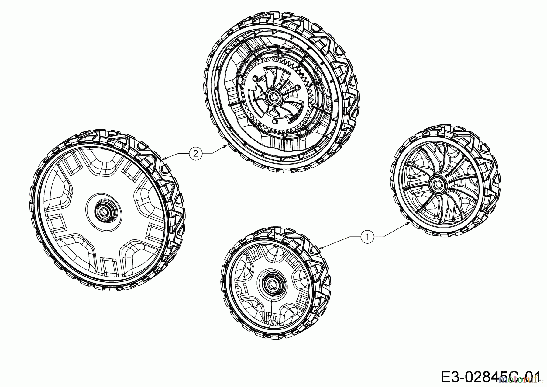  Cub Cadet Petrol mower self propelled LM3 CRC46S 12ABTVSC603 (2020) Wheels