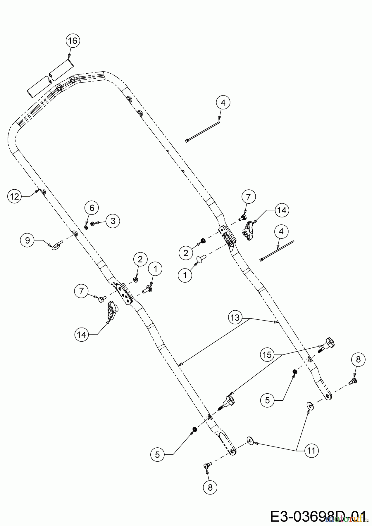  Cub Cadet Petrol mower self propelled LM1 CR53 12B-PQSC603 (2020) Handle