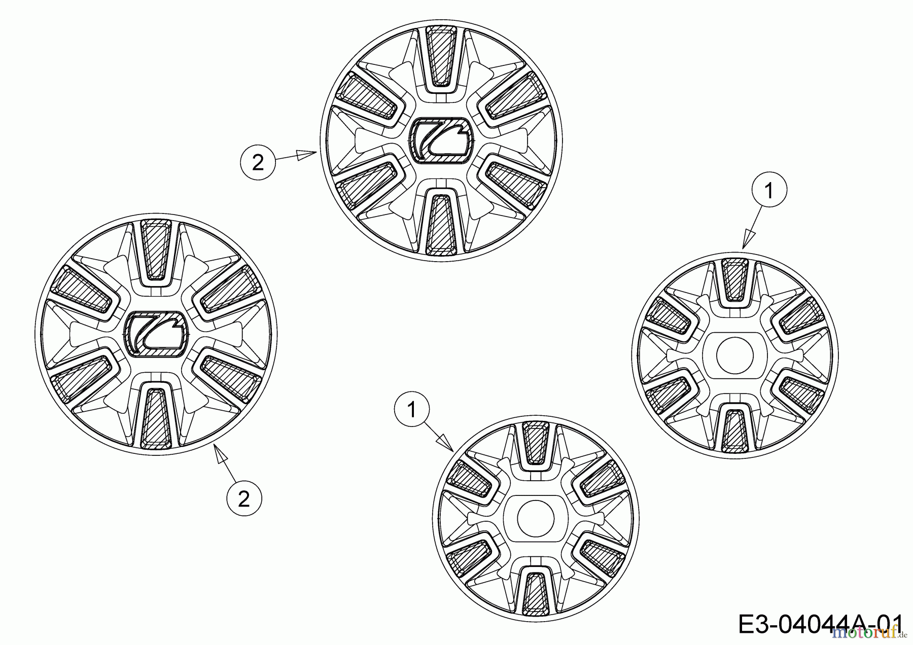  Cub Cadet Petrol mower self propelled LM3 ER53 12AQC6J4603   (2020) Hub caps