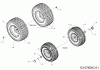 Cub Cadet LR2 FR60 13B521SC603 (2020) Listas de piezas de repuesto y dibujos Wheels 13x5x6; 16x6,5x8