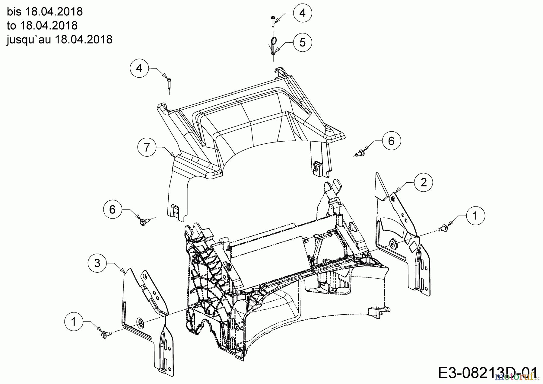  Cub Cadet Petrol mower self propelled LM3 CR53SG 12ABPV5L603G  (2018) Rear baffle, Handle Bracket to 18.04.2018