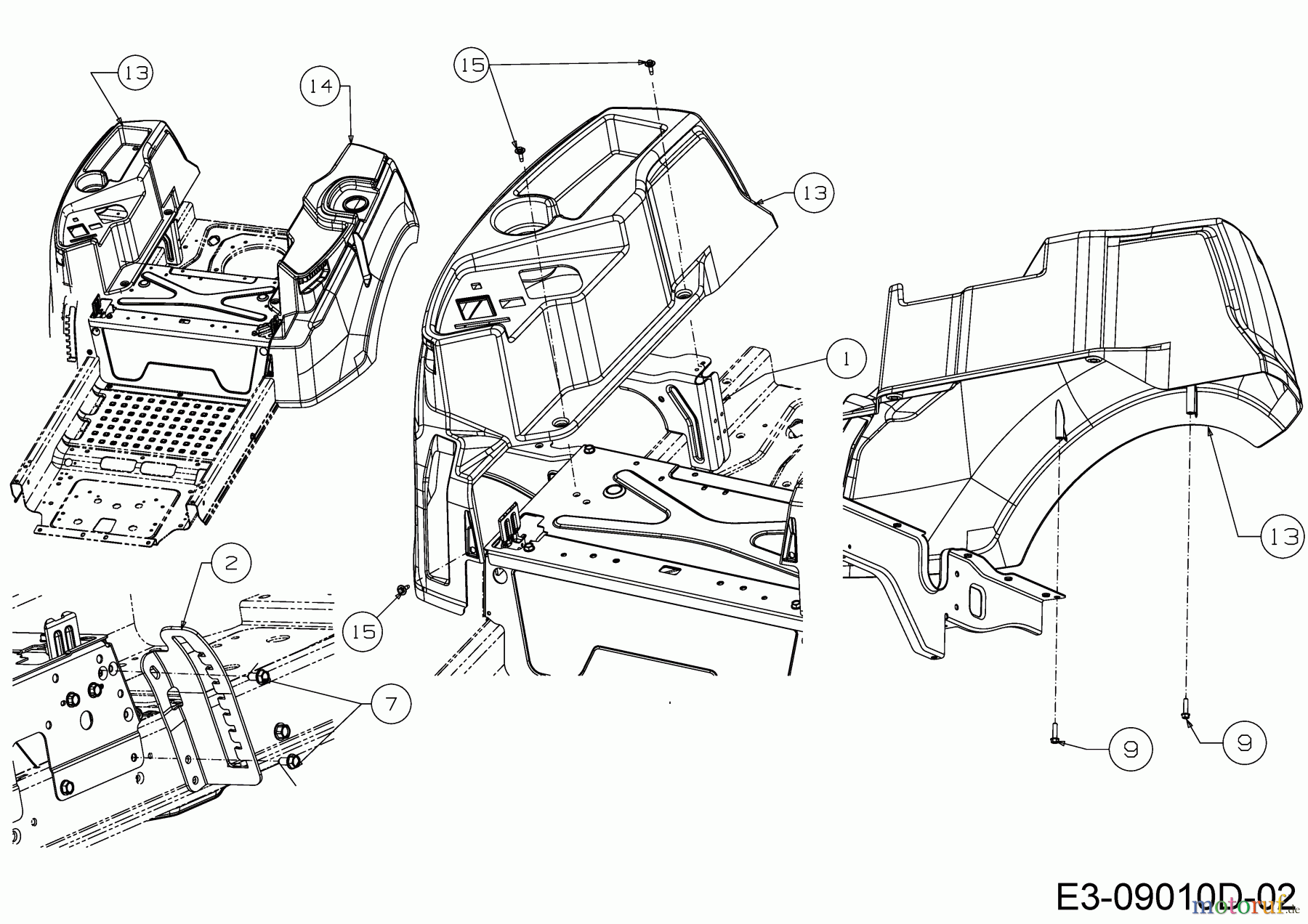  Cub Cadet Zero Turn XZ1 127 17CICACQ603  (2020) Plate support tank, Cover panel tank