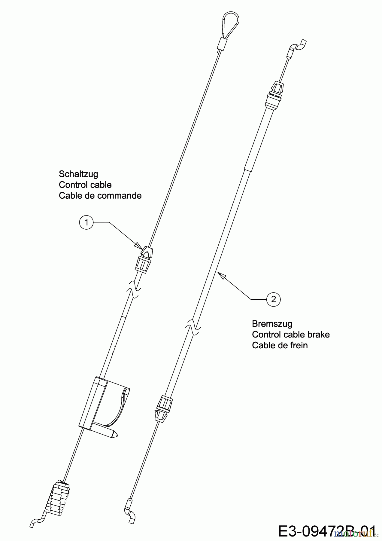  Cub Cadet Petrol mower self propelled LM3 DR53ES 12BCPVS7603 (2020) Control cable brake, Control cable