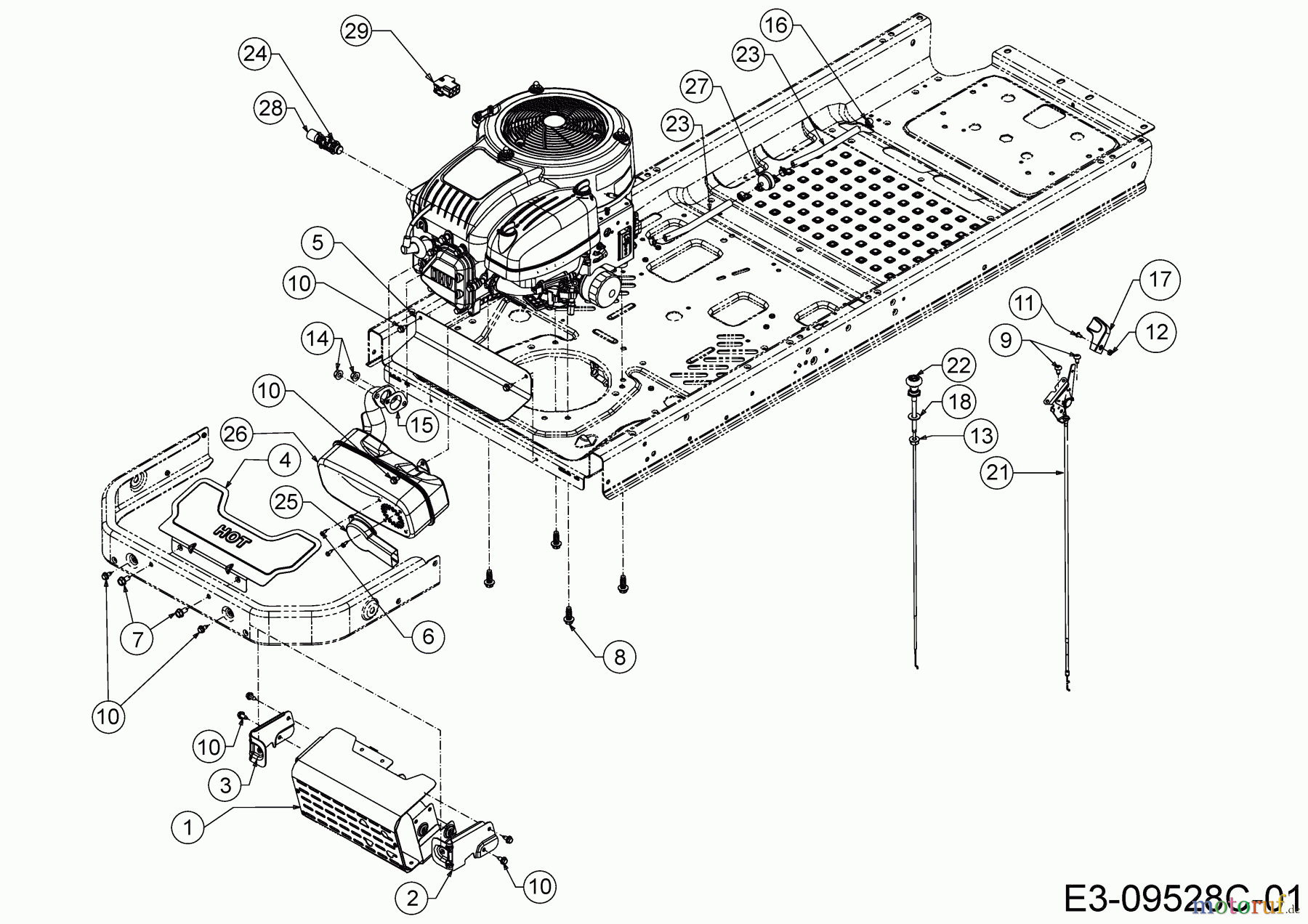  Cub Cadet Zero Turn XZ1 107 17DMCACS603  (2019) Choke- and throttle control, Engine accessories