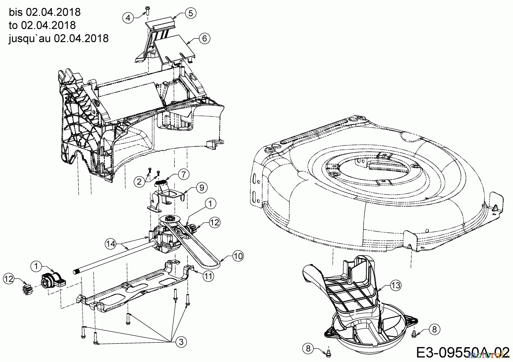  Cub Cadet Petrol mower self propelled LM2 DR53 12C-PRKC603  (2018) Gearbox, Belt to 02.04.2018