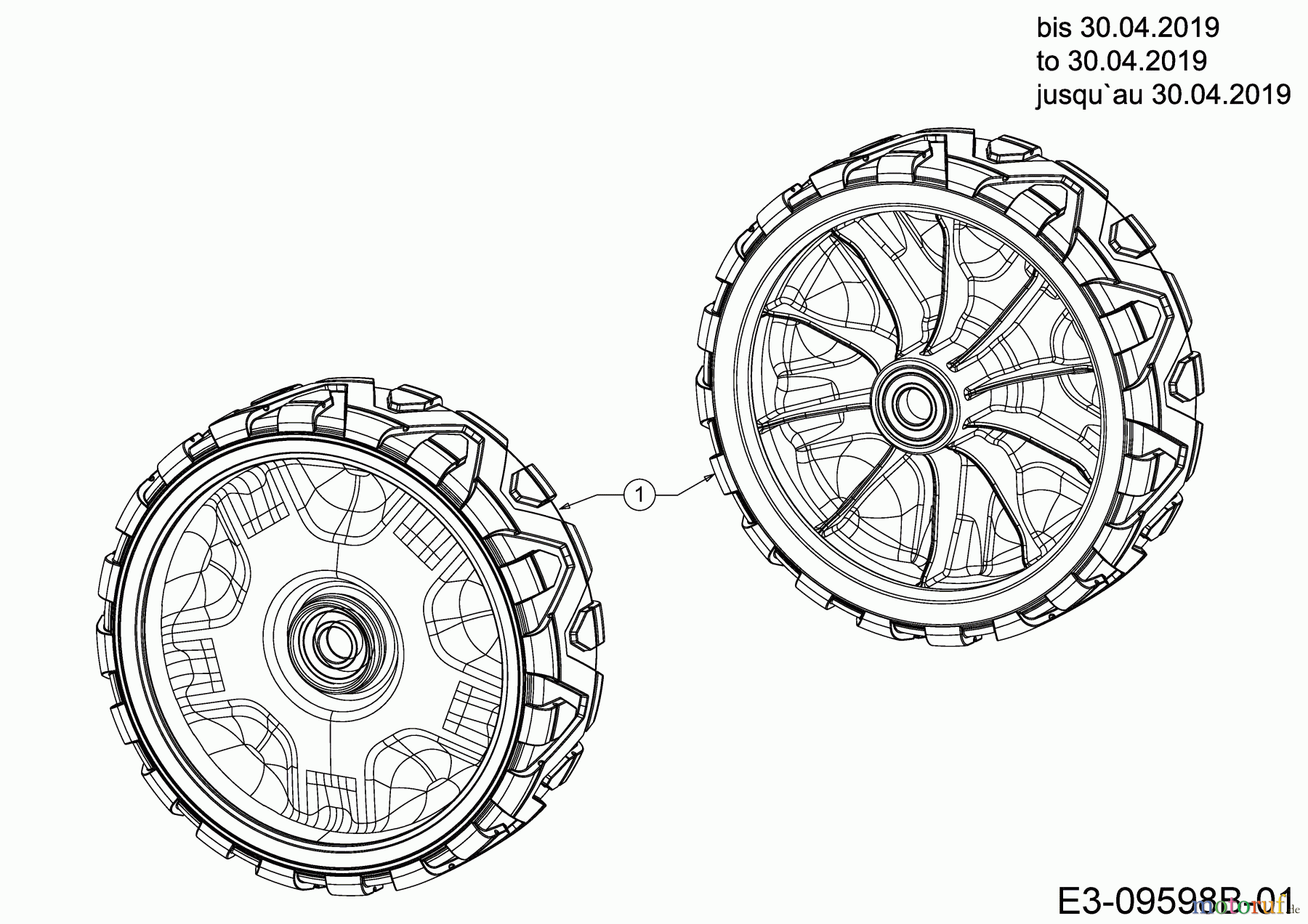  Cub Cadet Petrol mower self propelled LM2 DR46S 12BBTQKC603 (2019) Front Wheels to 30.04.2019