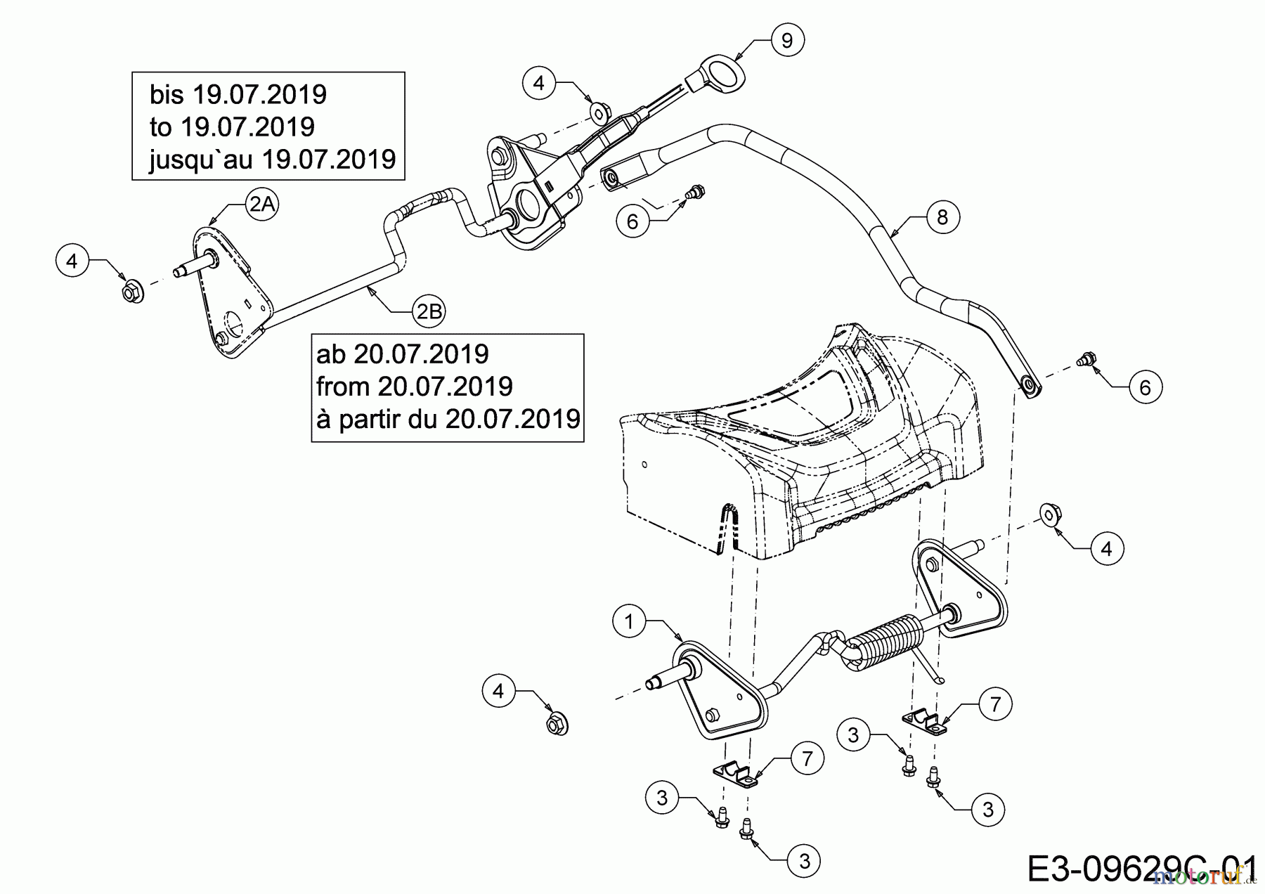  Cub Cadet Petrol mower self propelled LM3 ER53S 12BBPV7D603 (2019) Axles, Height adjustment