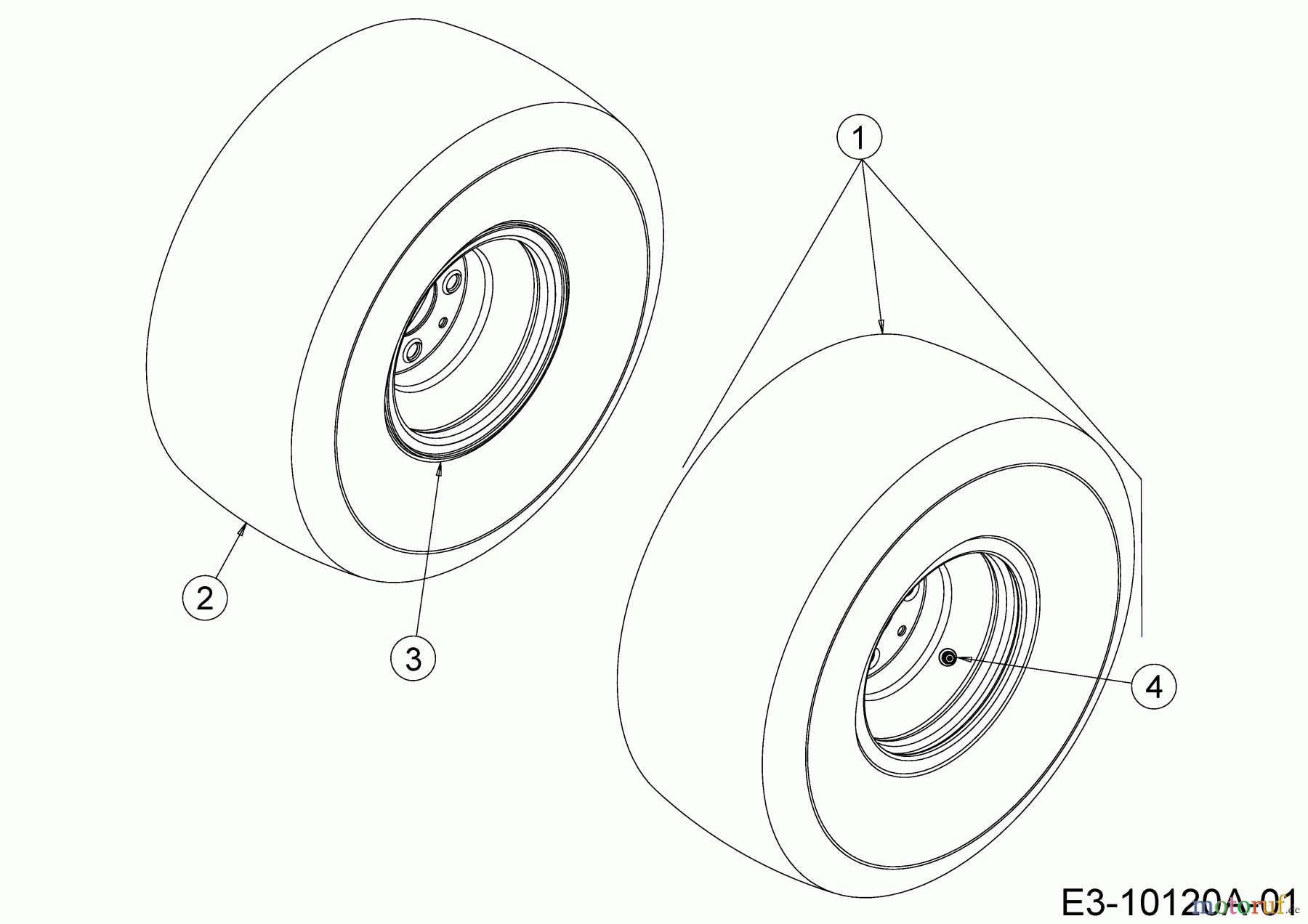  Cub Cadet Zero Turn XZ3 122 17BIDGHB603  (2019) Rear wheels 20x10