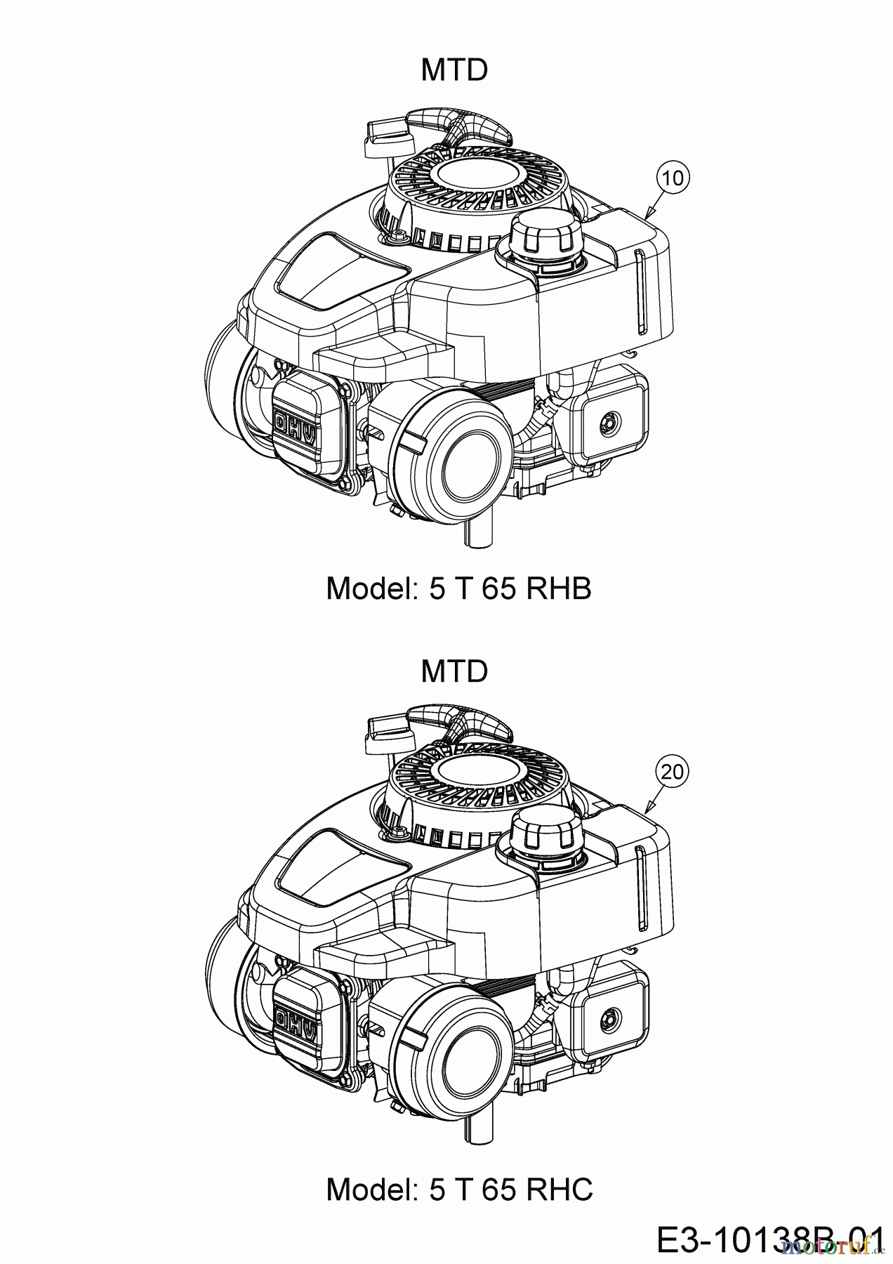  Cub Cadet Petrol mower self propelled LM1 CR53 12B-PQSC603 (2020) Engine MTD