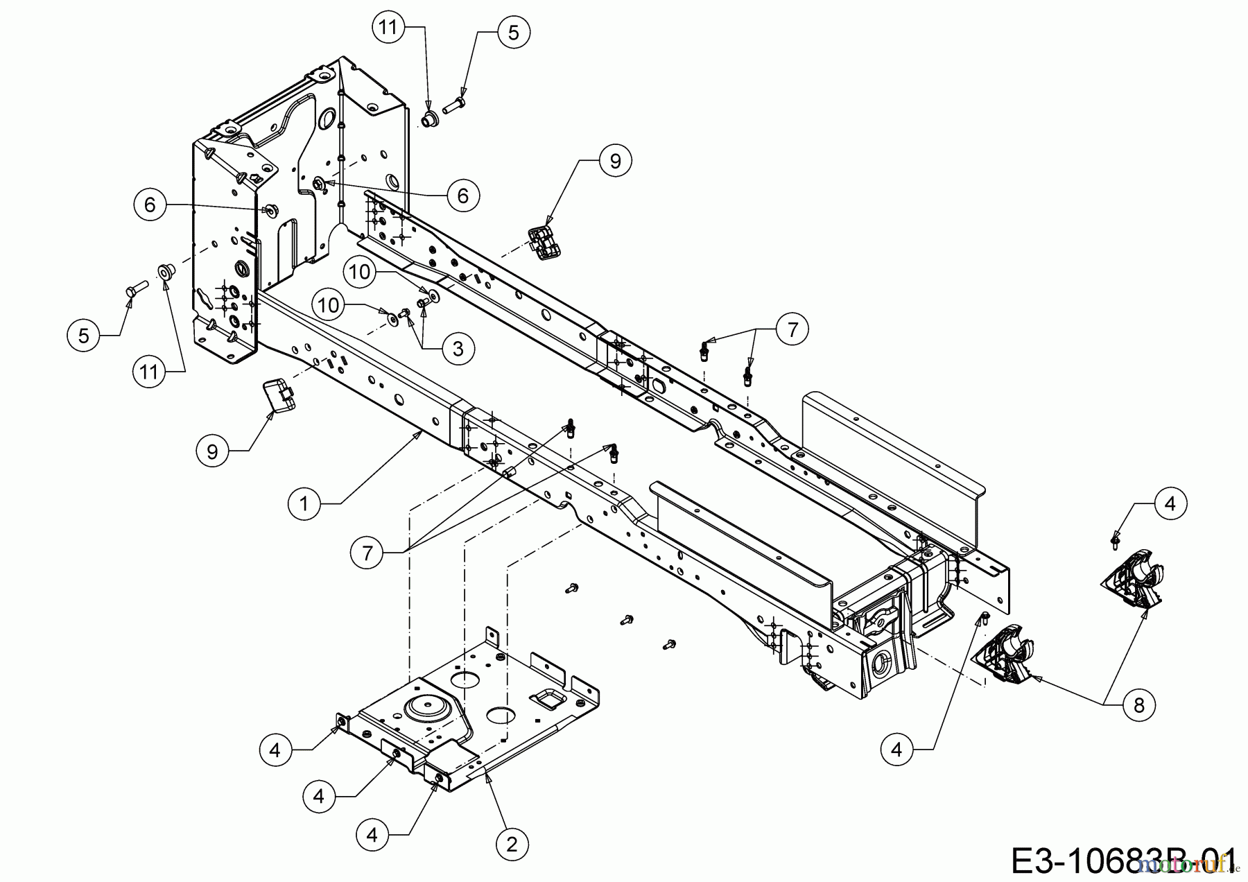  Cub Cadet E-Lawn tractors XT2 ES107 33ABA7CS603 (2020) Frame