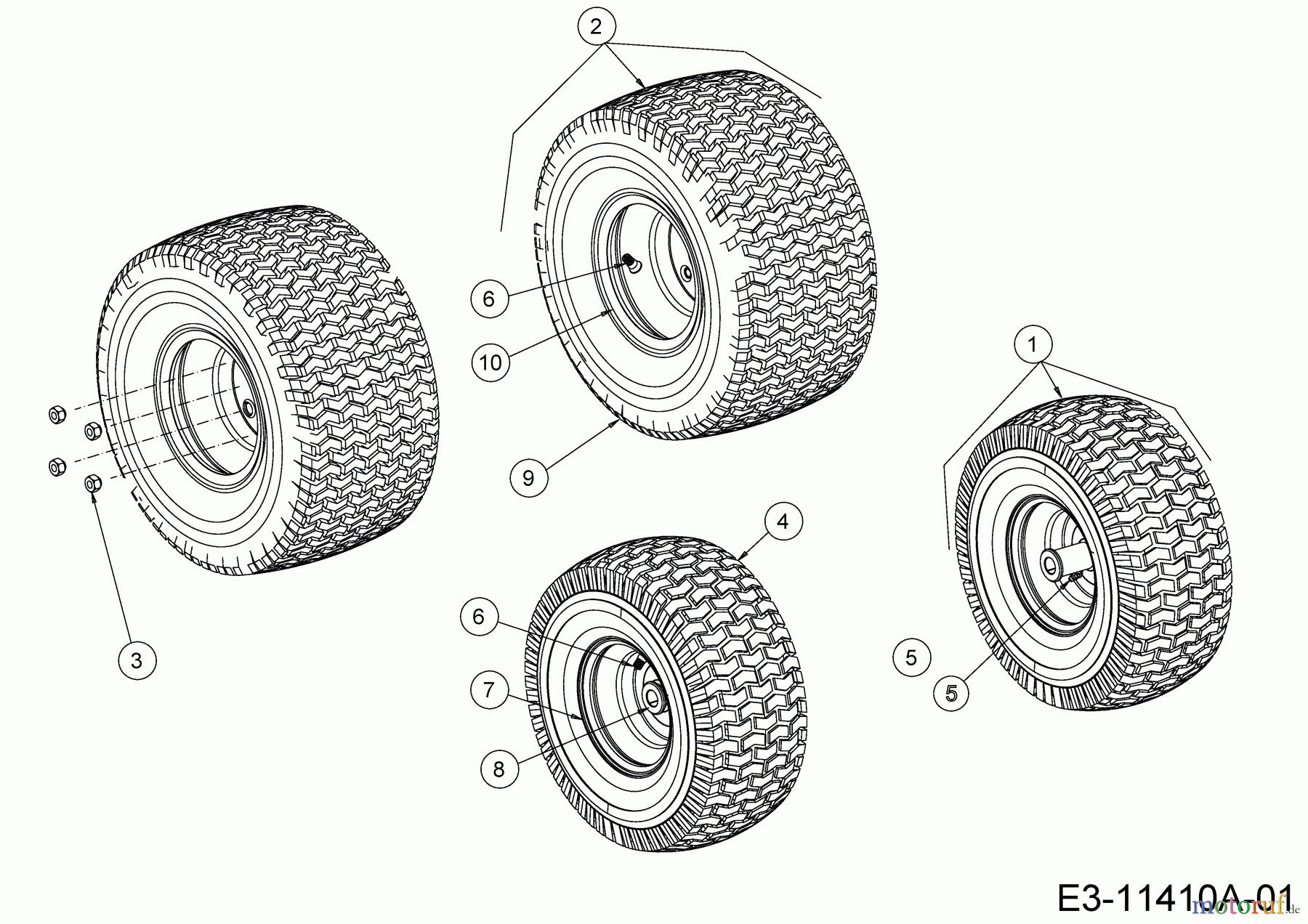  Cub Cadet Lawn tractors XT3 QR106E 13AFA5CR603  (2020) Wheels 15x6 + 18x9,5