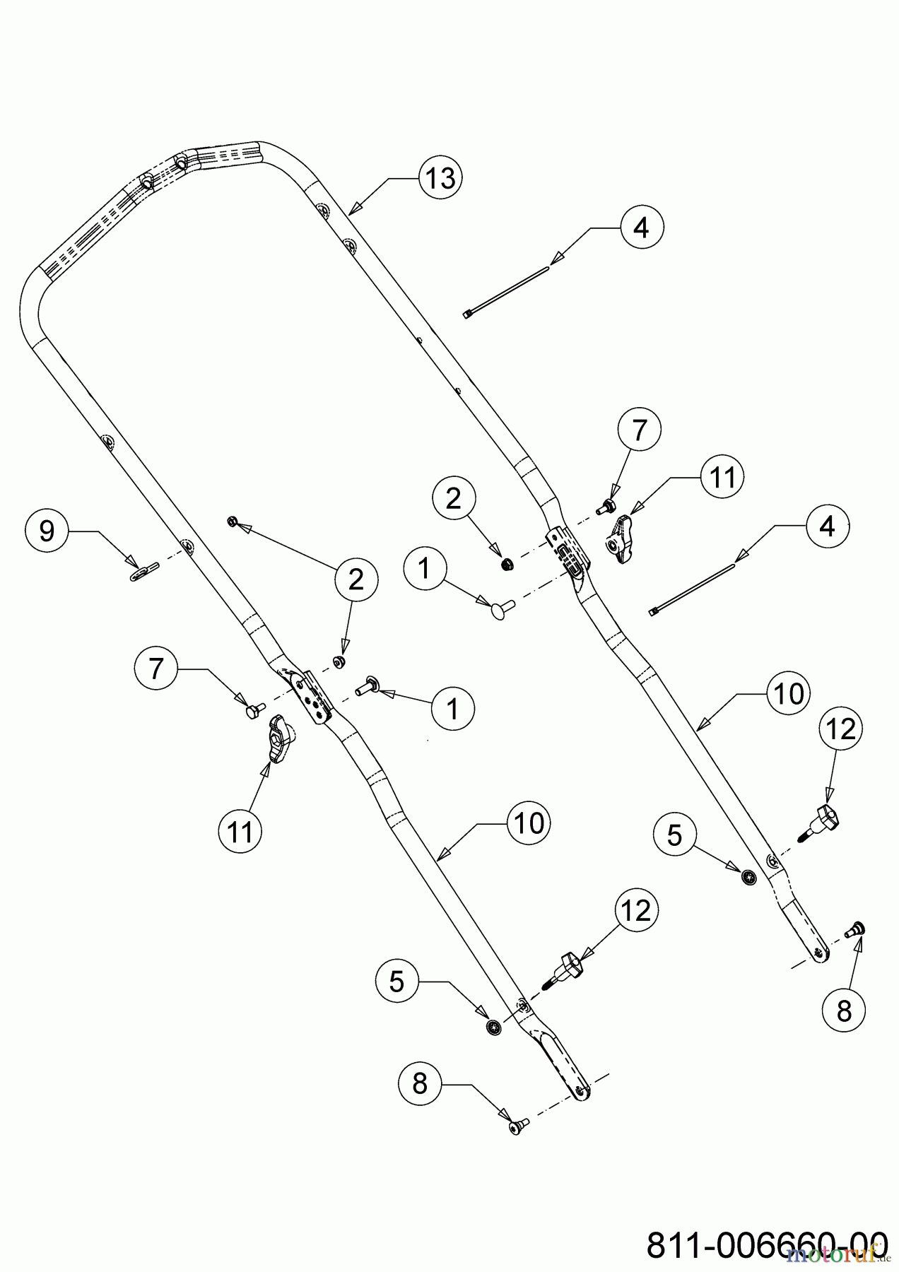  Cub Cadet Petrol mower LM1 DP53 11E-PTKC603 (2023) Handle