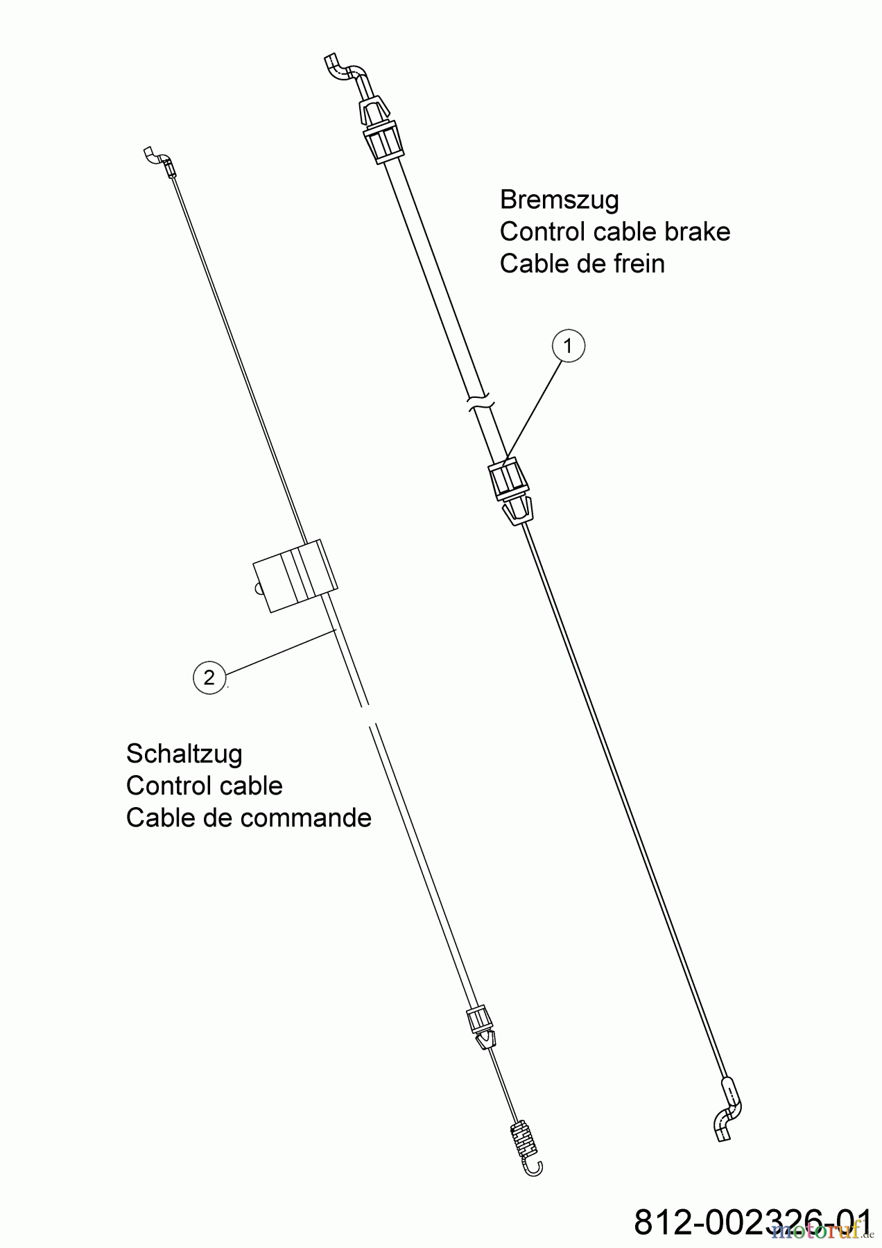  Cub Cadet Petrol mower self propelled LM1 CR53 12D-PQSC603 (2023) Control cable brake, Control cable