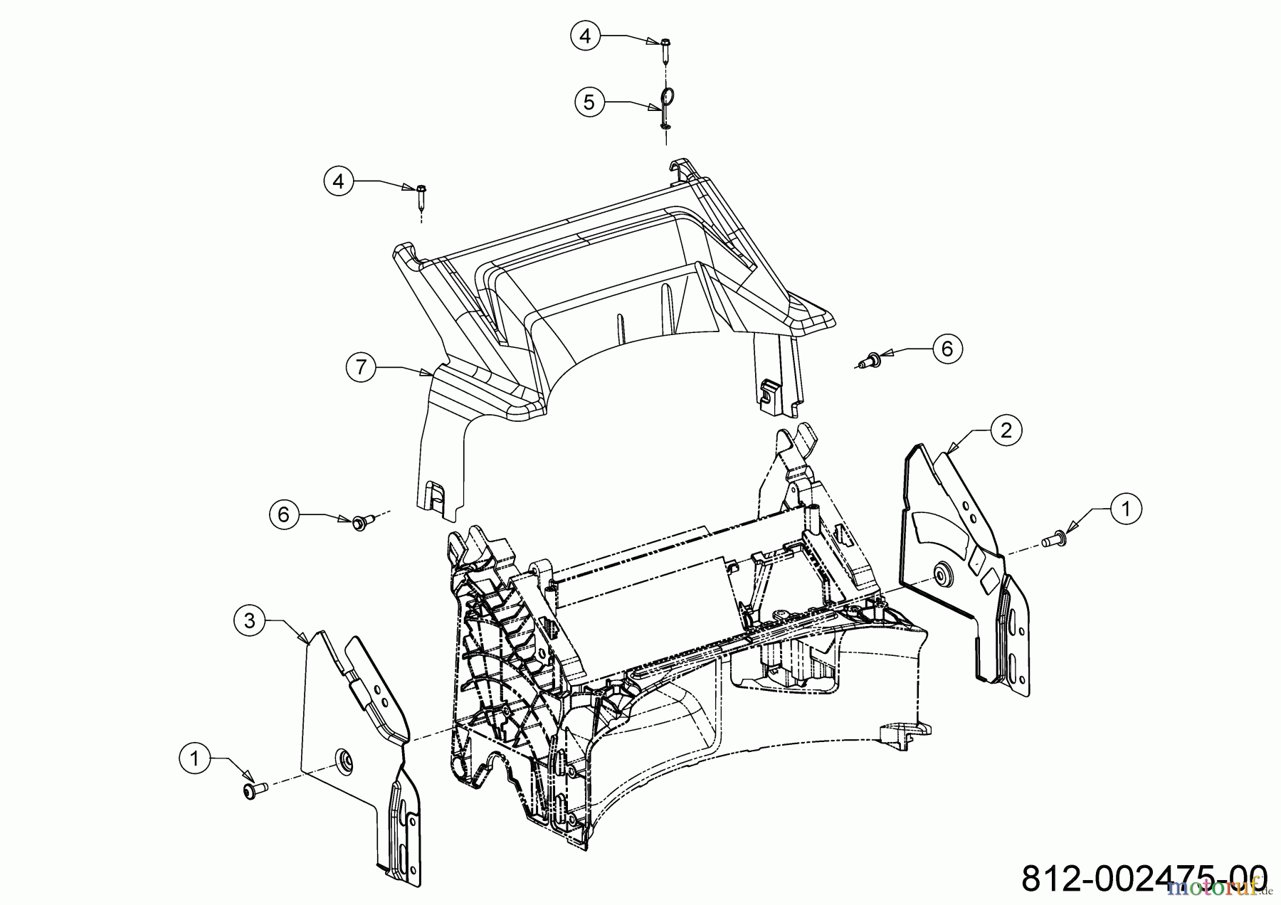  Cub Cadet Petrol mower self propelled LM3 ER53ES 12ACPV9B603 (2019) Rear baffle, Handle bracket