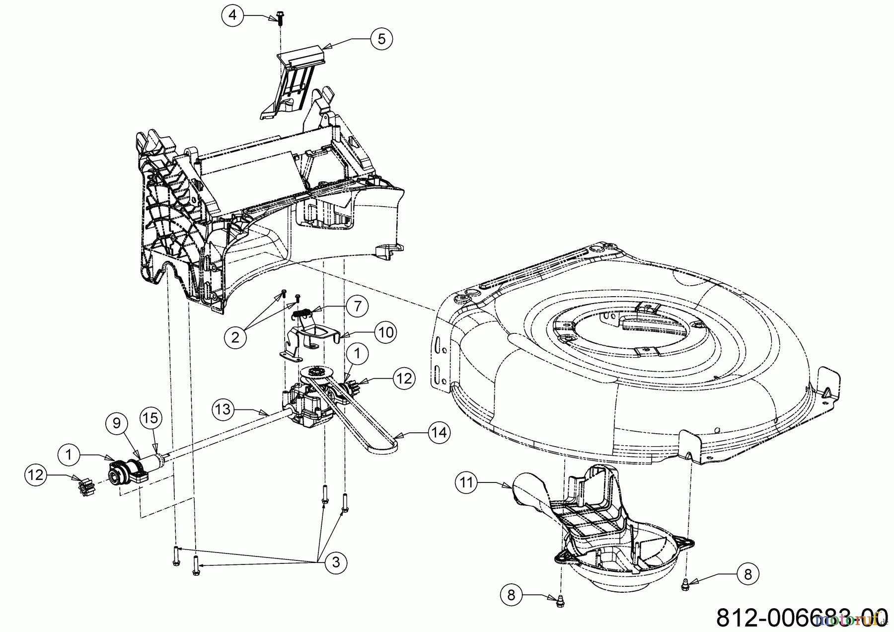  Cub Cadet Petrol mower self propelled LM3 DR53ES 12DCPVS7603 (2021) Gearbox, Belt