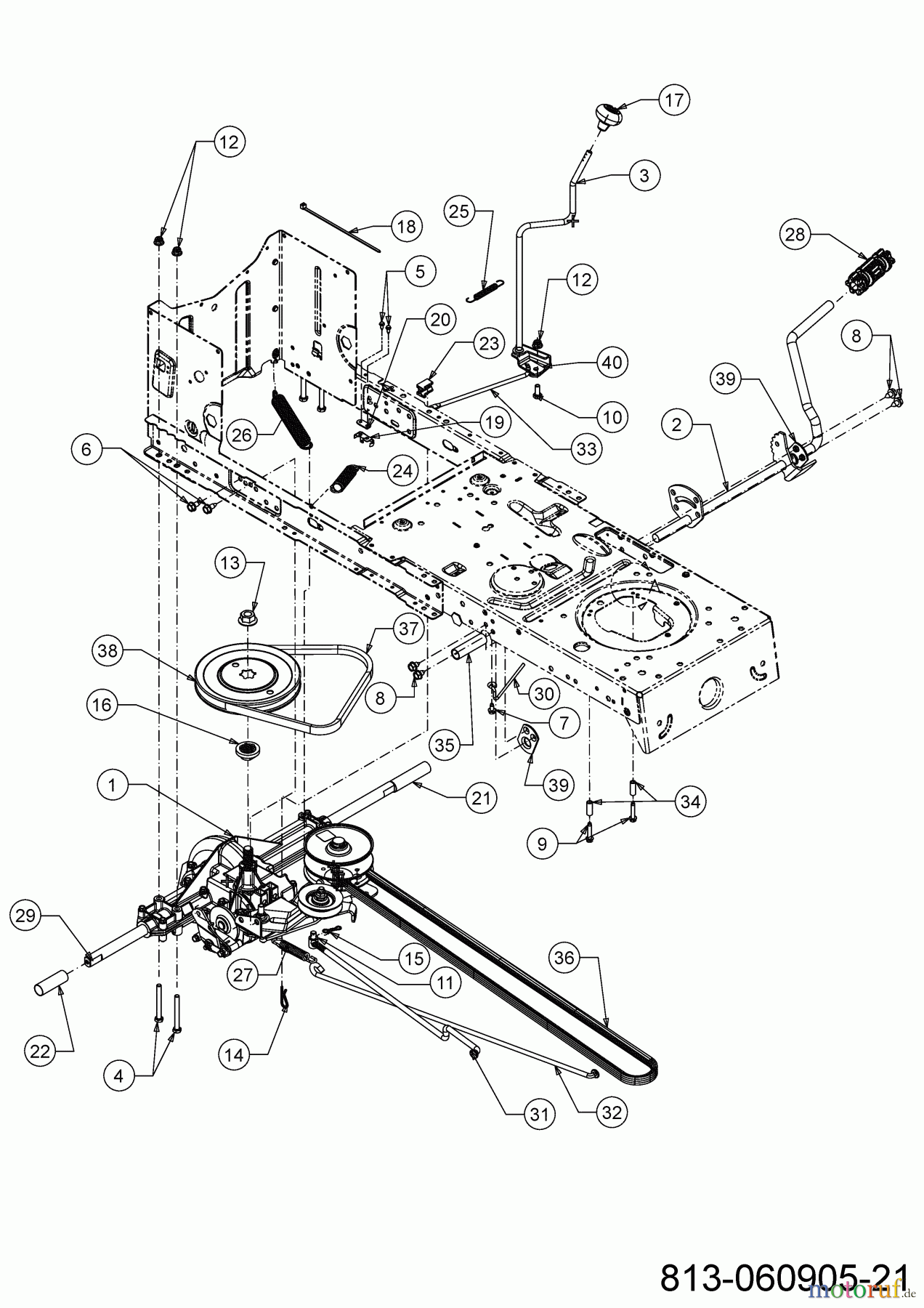  Cub Cadet Lawn tractors LT1 NS96 13AB77DF603 (2022) Drive system