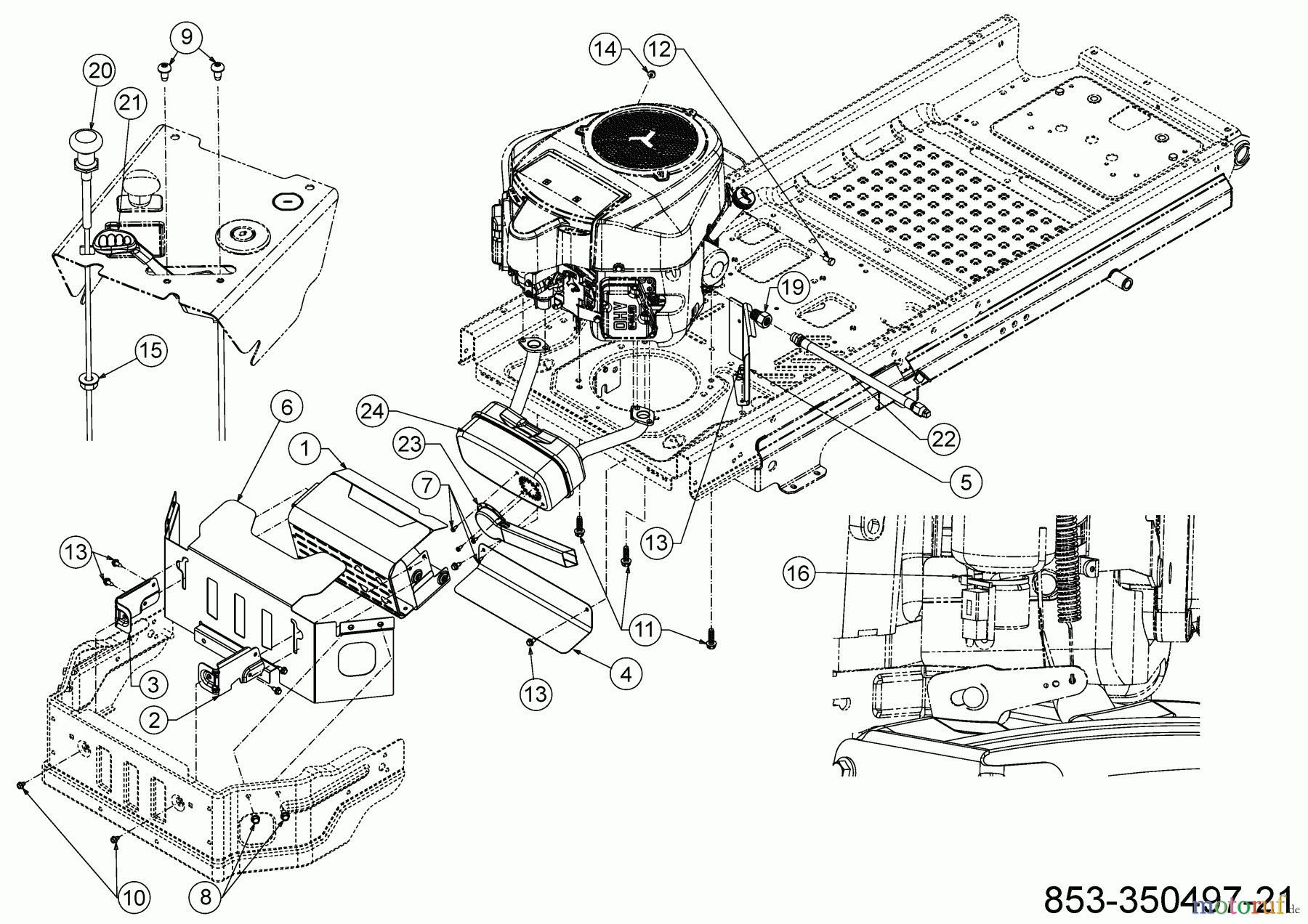  Cub Cadet Zero Turn XZ3 122 47AIDGHB603 (2022) Choke- and throttle control, Engine accessories