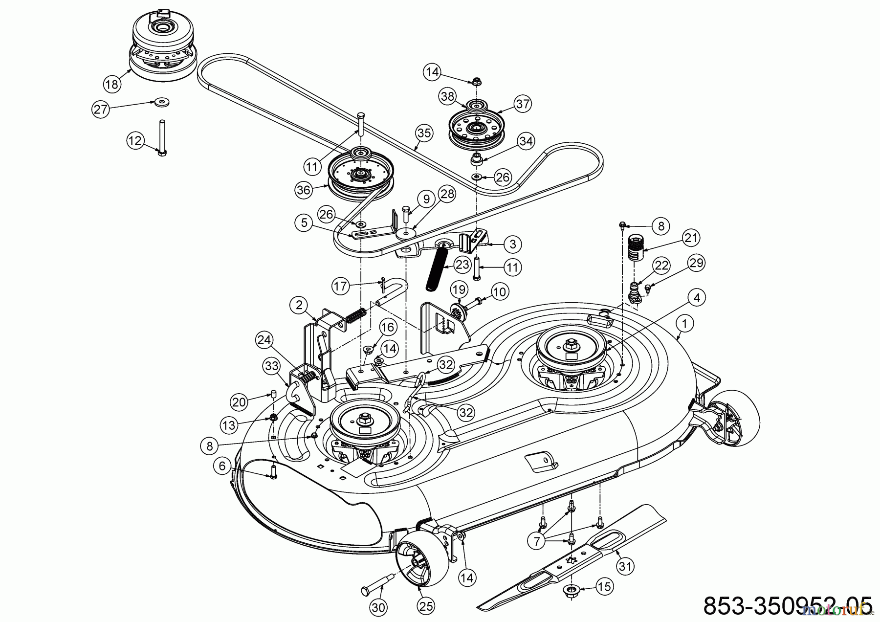  Cub Cadet Zero Turn XZ2  107I 17BWCBYS603 (2021) Mowing deck