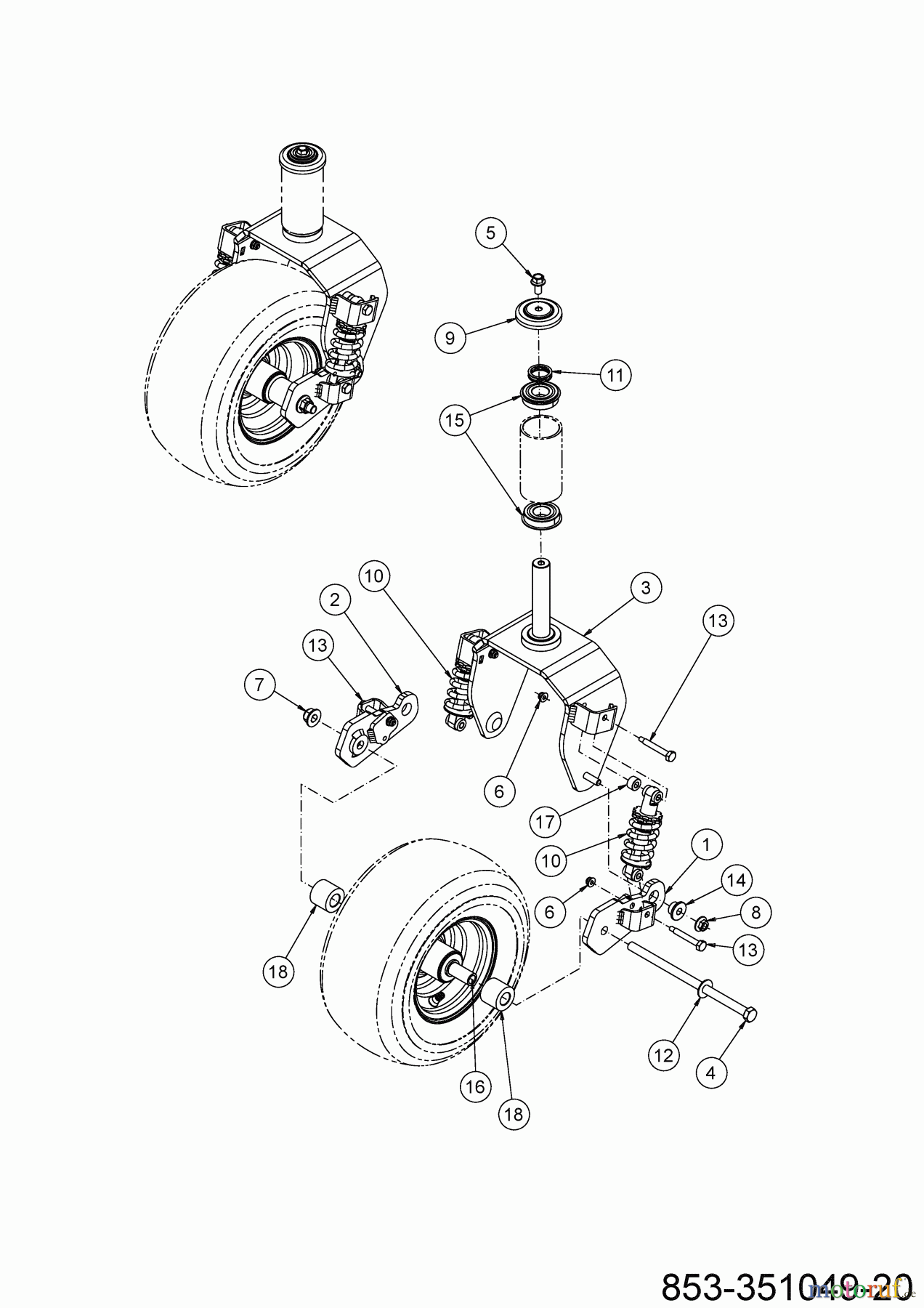  Cub Cadet Zero Turn XZ7 L152I ULTIMA 47ATAHA8603 (2023) Front axle