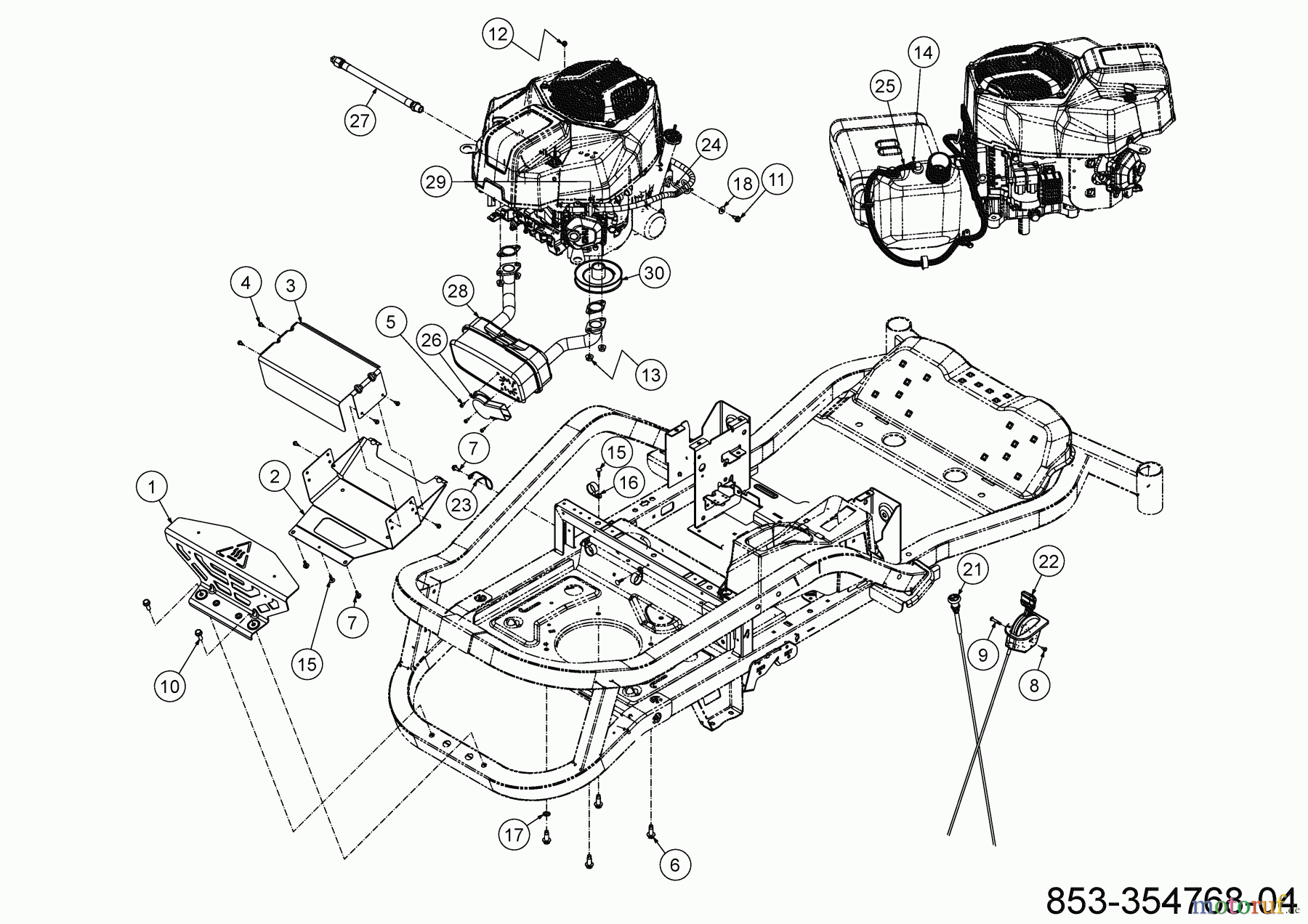  Cub Cadet Zero Turn XZ6 S107 17AAGBYE603 (2023) Choke- and throttle control, Engine accessories