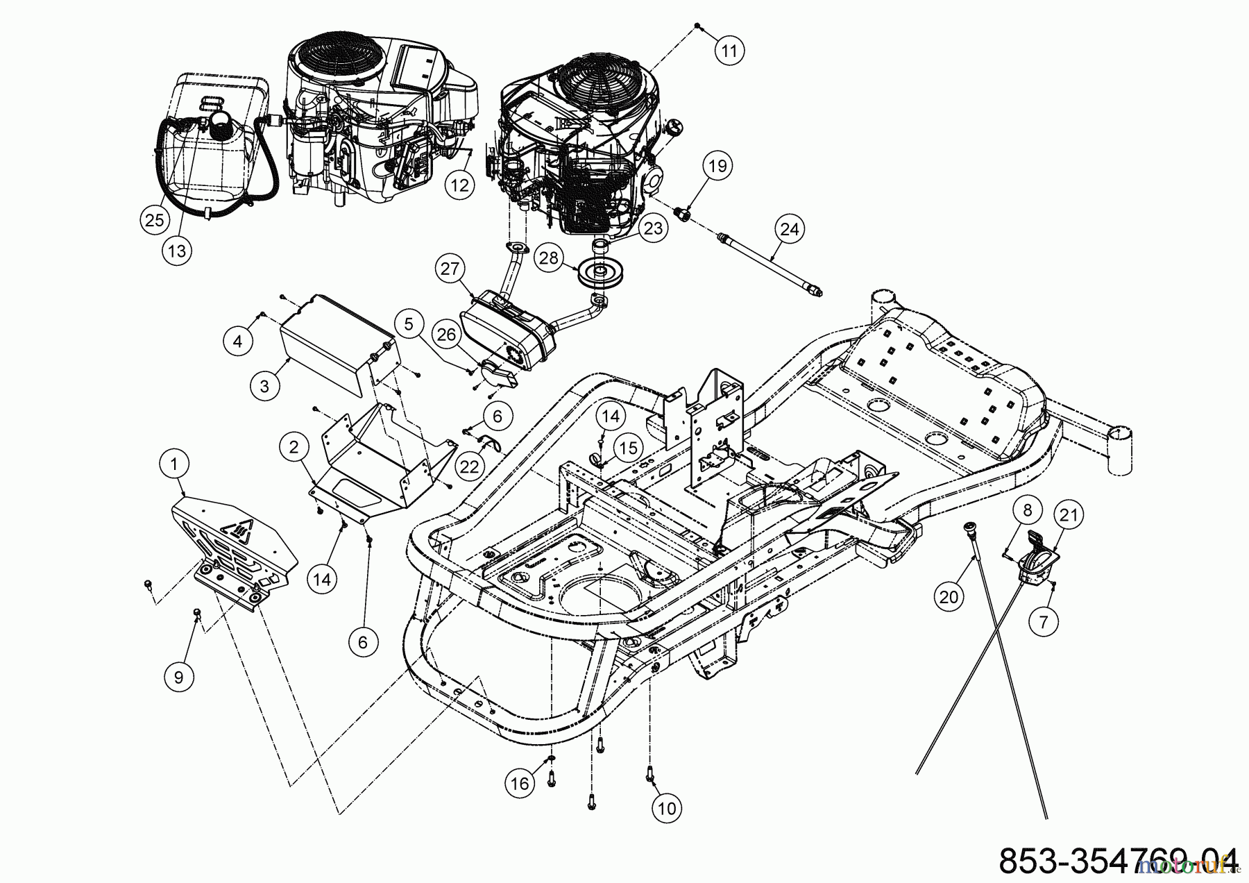  Cub Cadet Zero Turn XZ5 L127 17AIEACL603 (2022) Choke- and throttle control, Engine accessories