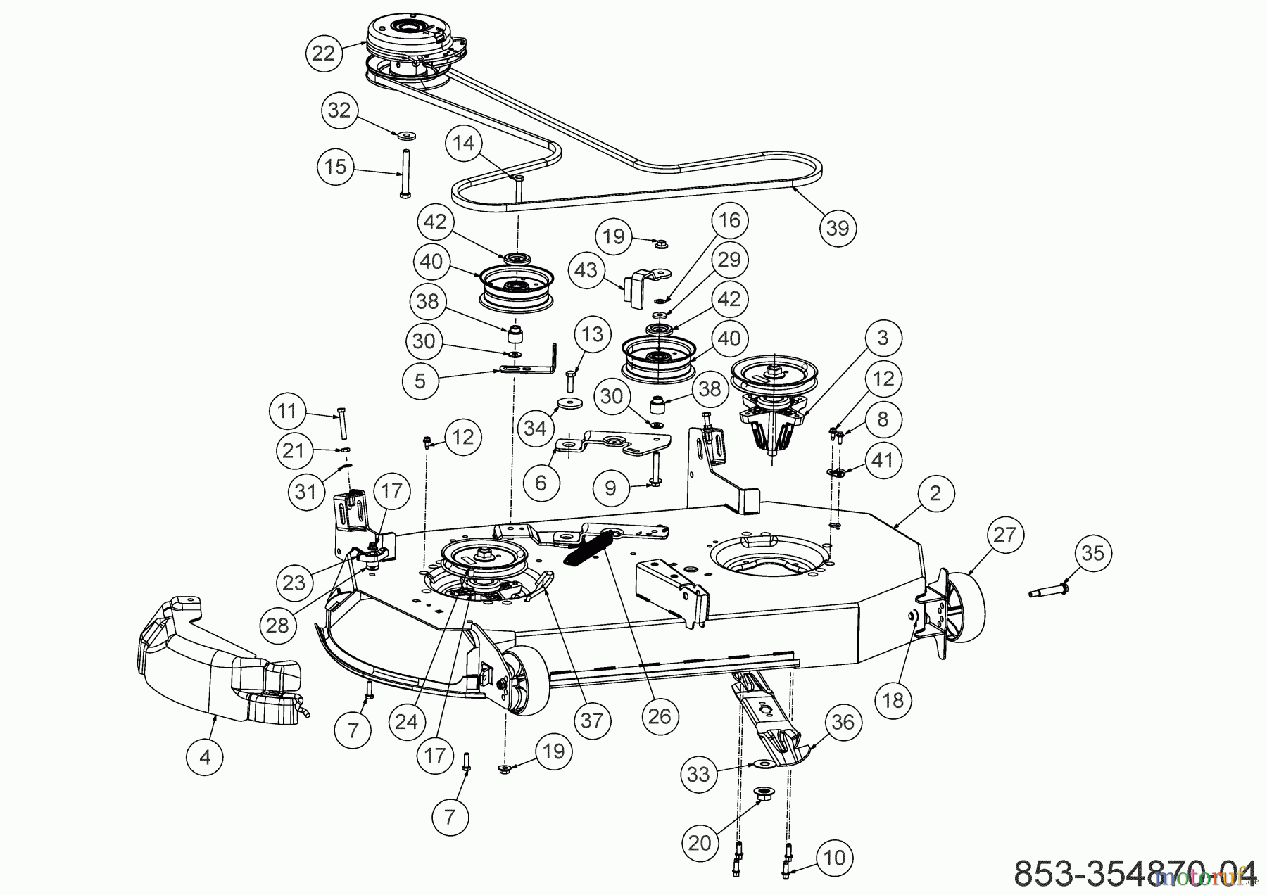  Cub Cadet Zero Turn XZ6 S107 17AAGBYE603 (2023) Mowing deck