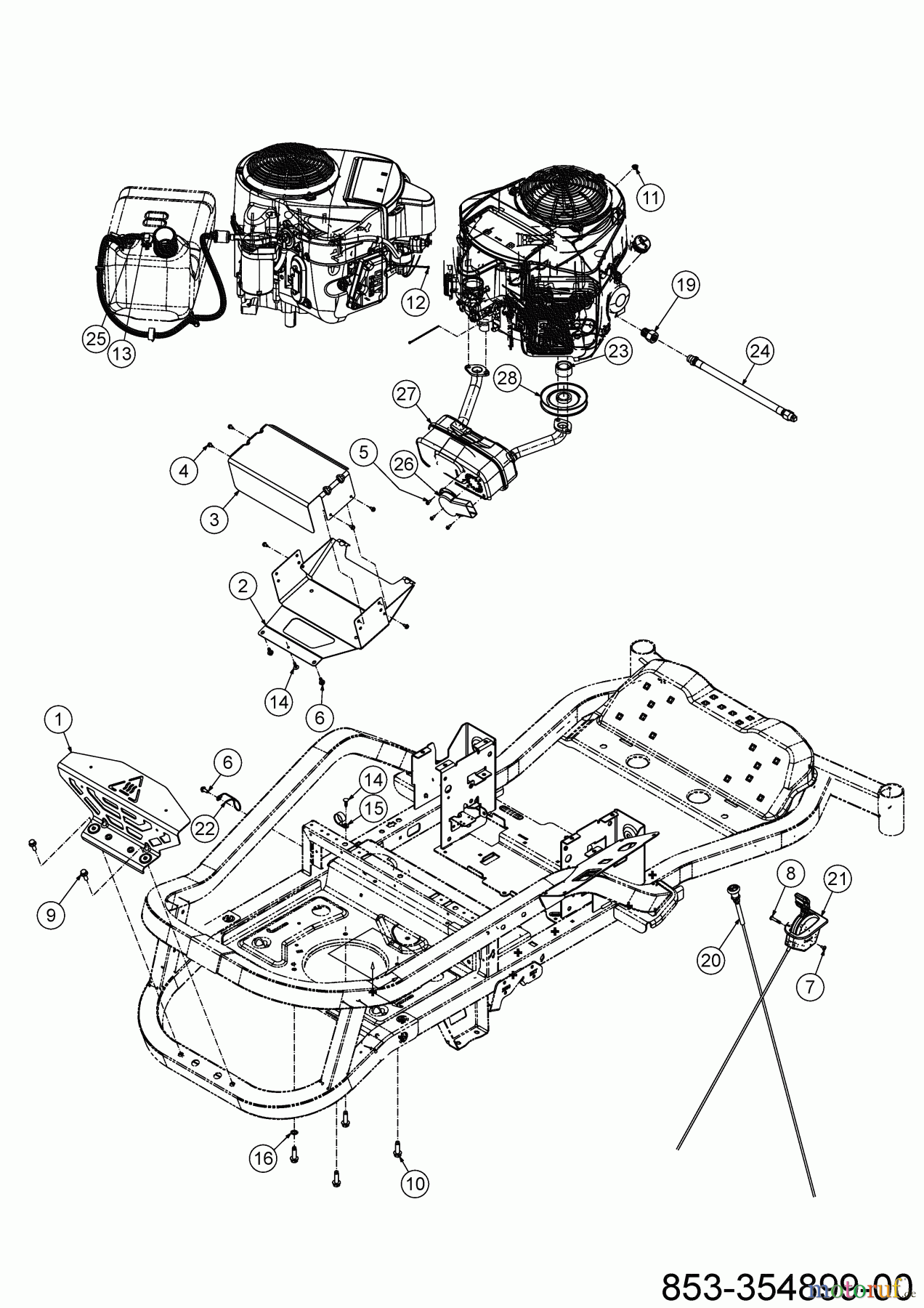  Cub Cadet Zero Turn XZ6 S117 17AIGBYN603 (2023) Choke- and throttle control, Engine accessories