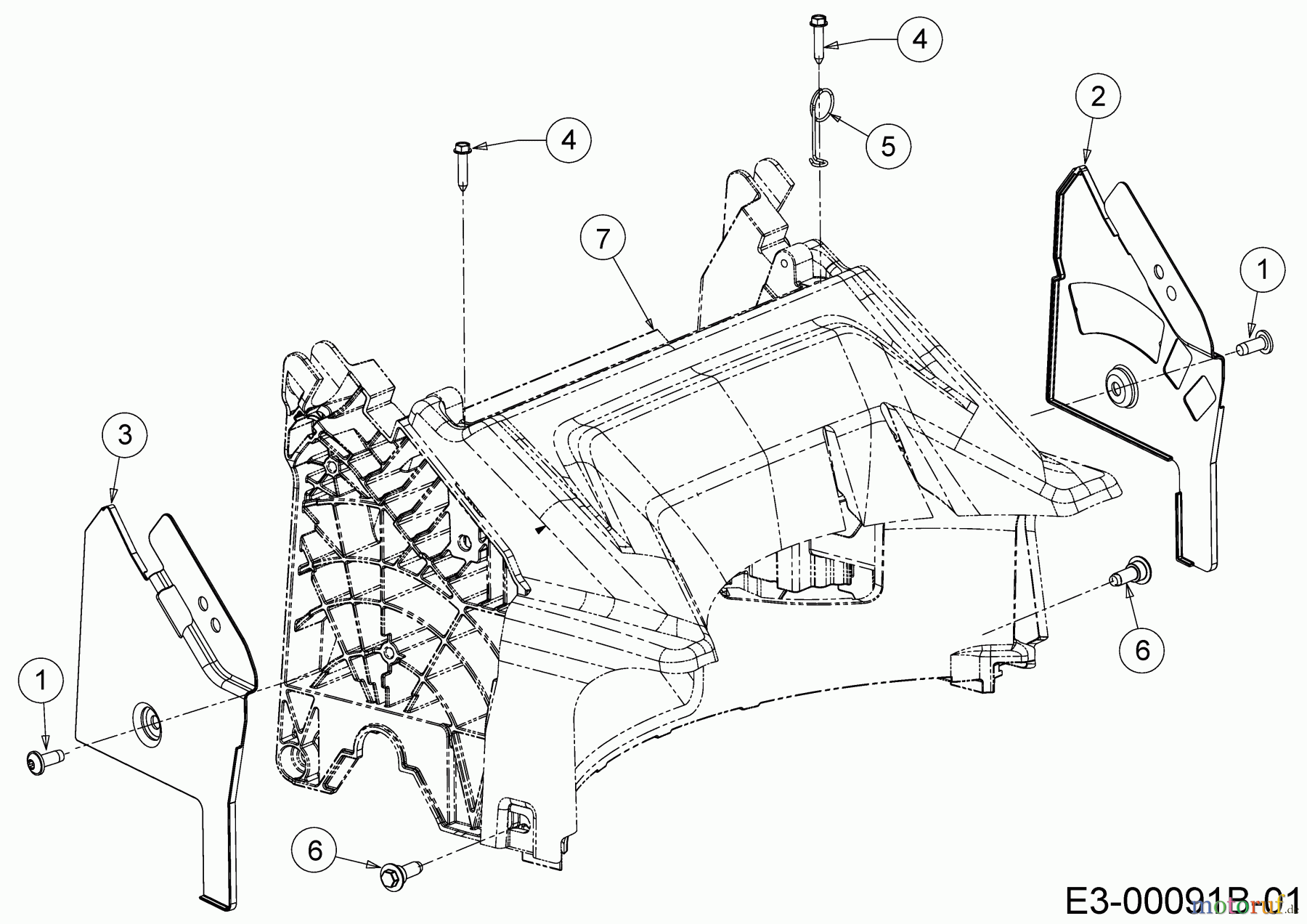  Cub Cadet Petrol mower LM1 AP46 11C-TQMG603 (2023) Rear baffle, Handle bracket