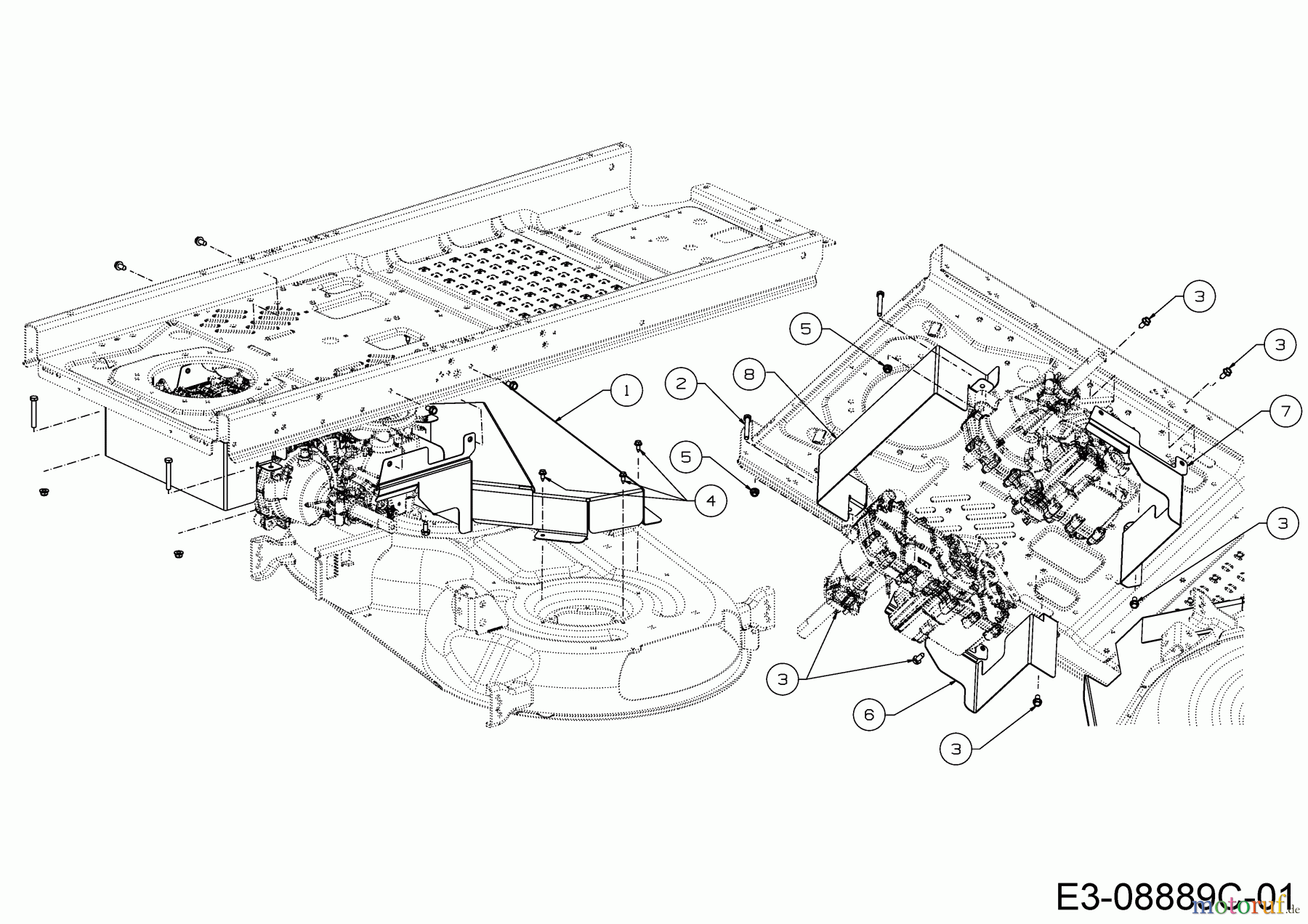  Cub Cadet Zero Turn XZ2 117I 17BWCBYT603  (2021) Covers mowing deck T (46