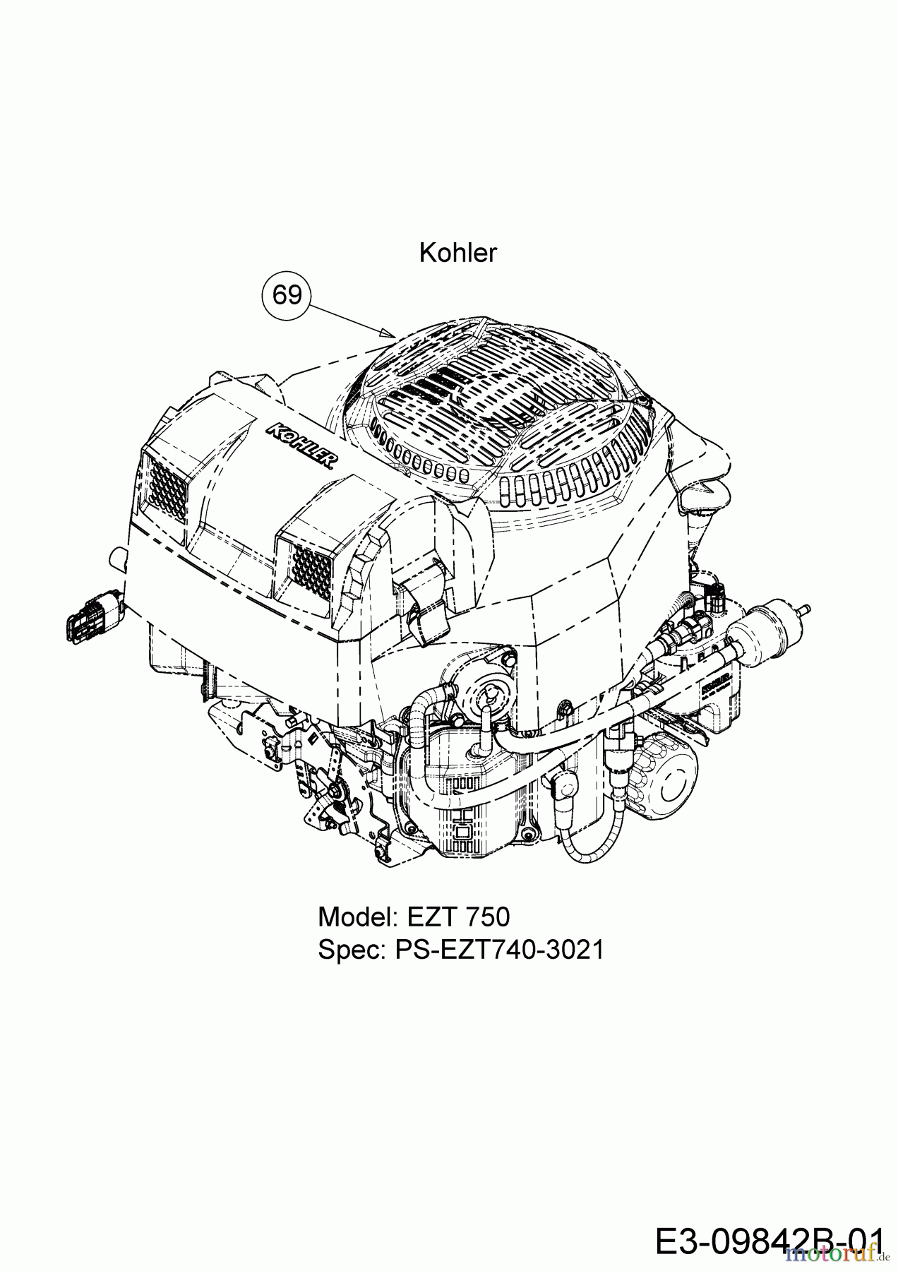  Cub Cadet Zero Turn XZ7 L152I ULTIMA 47ATAHA8603 (2021) Engine Kohler