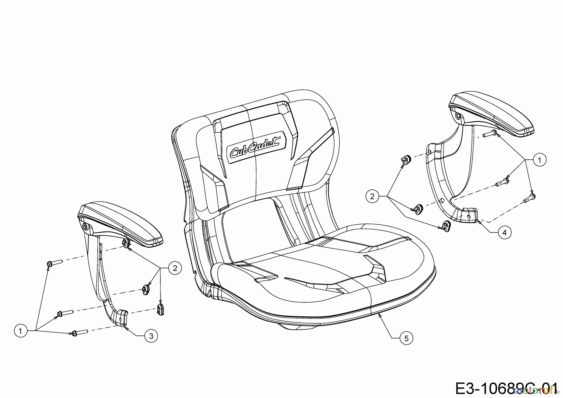  Cub Cadet E-Lawn tractors XT2 ES107 33ABA7CS603 (2020) Seat from 28.01.2020