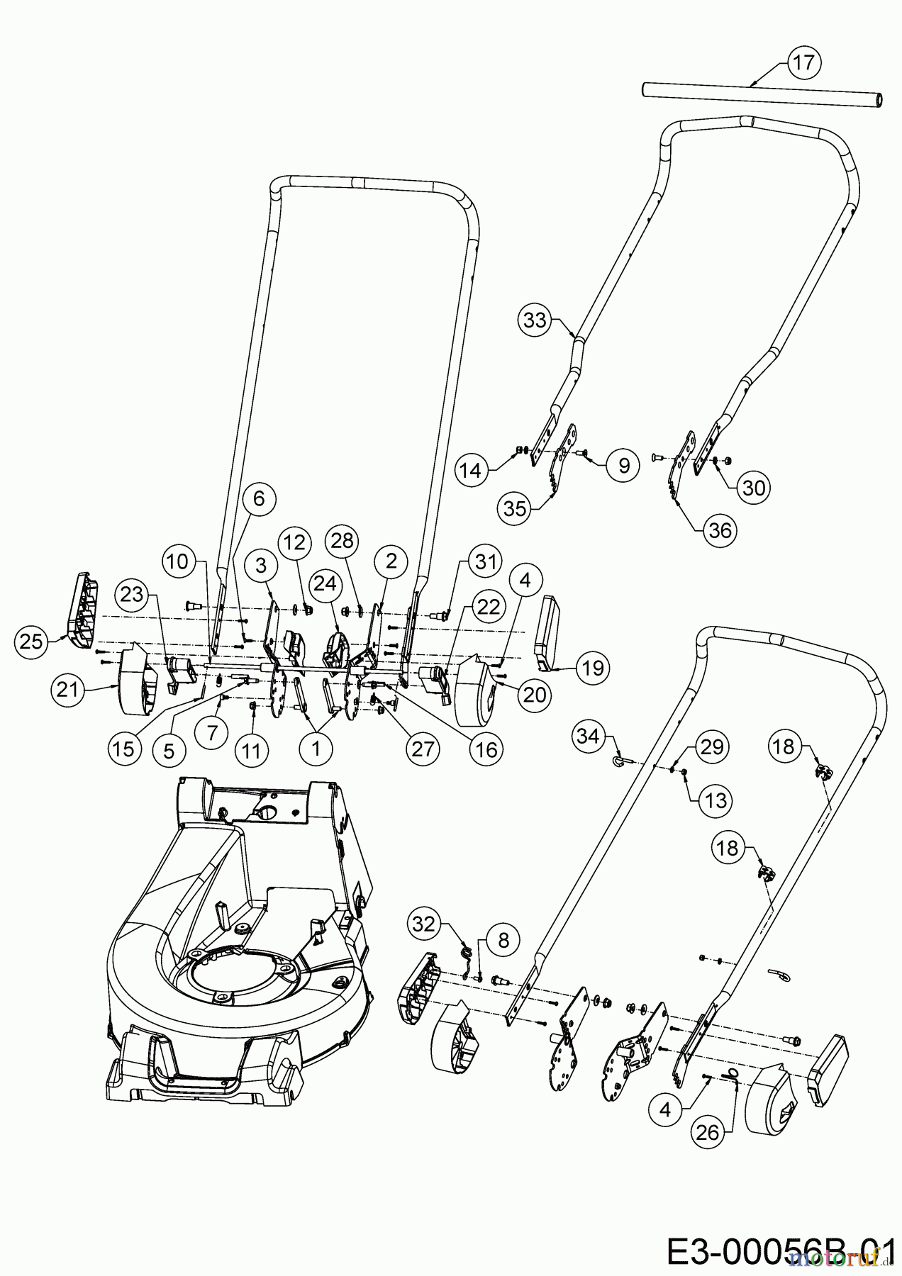  Wolf-Garten Petrol mower self propelled OMEGA1 53 B S 12A-ZA7F650 (2019) Handle