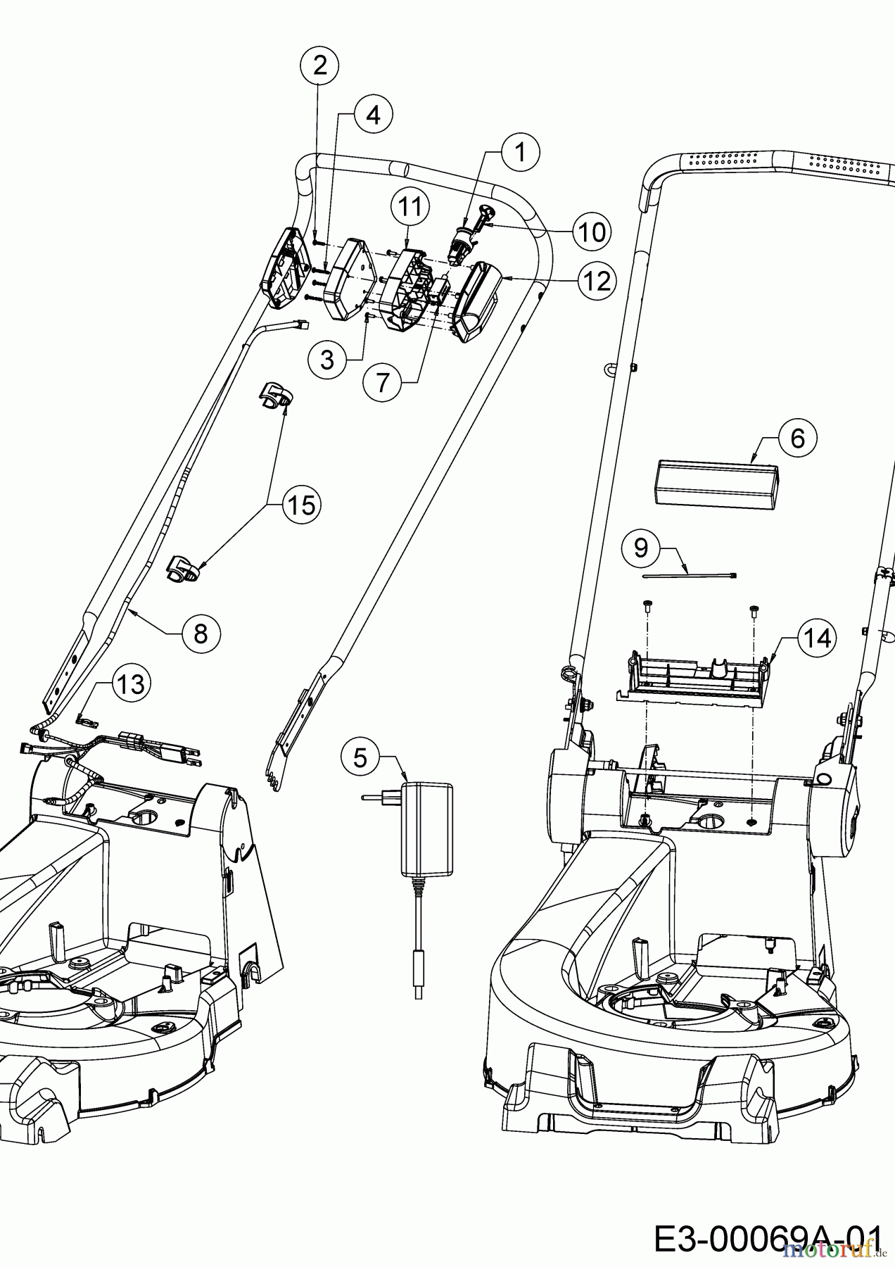  Wolf-Garten Petrol mower self propelled OMEGA2 53 B ES V 12ARZA9B650 (2019) Electric parts