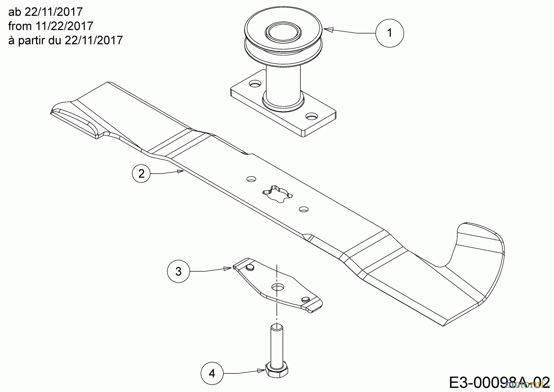  Wolf-Garten Petrol mower self propelled A 4600 AHWHBM 12A-TRSC650  (2018) Blade, Blade adapter from 11/22/2017