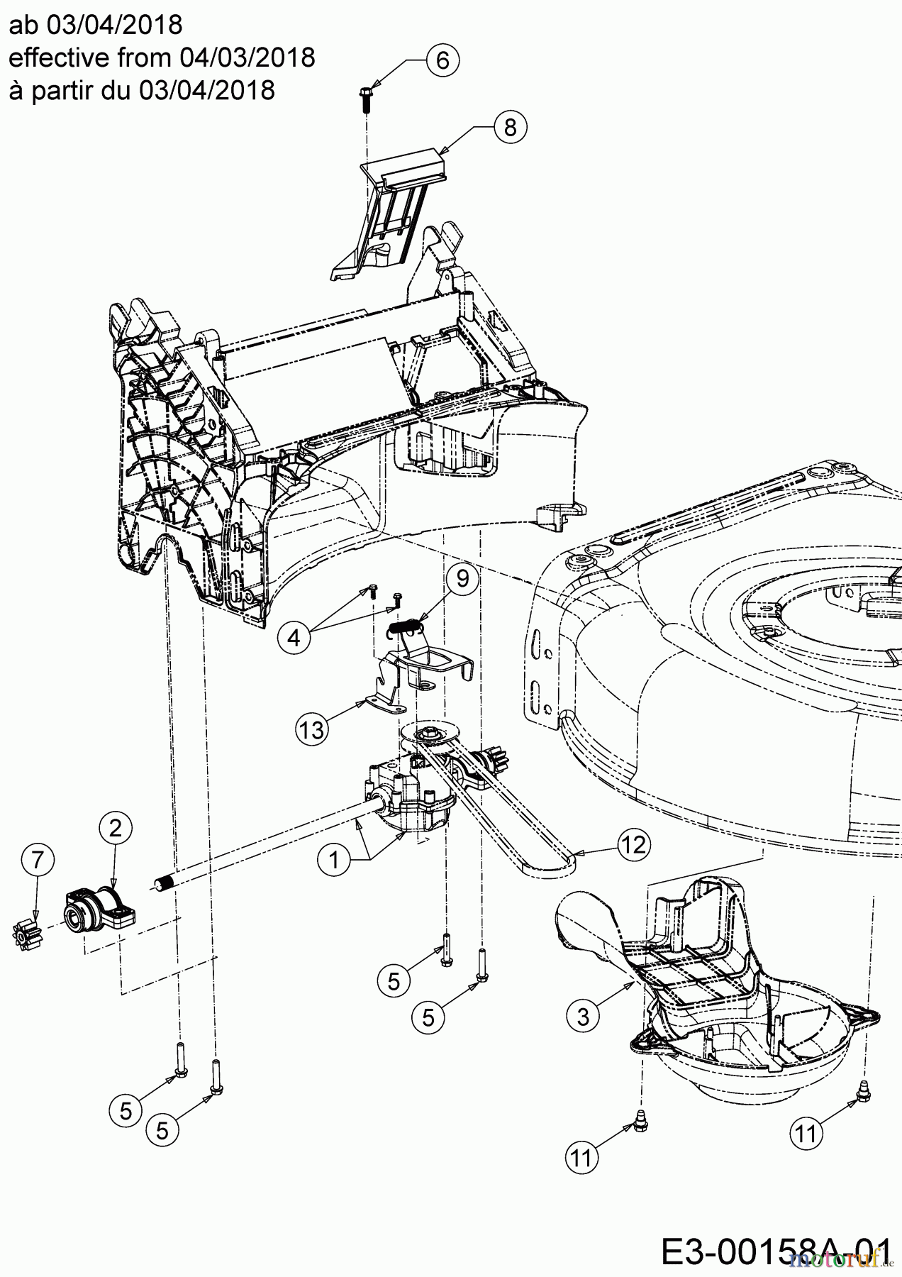  Wolf-Garten Petrol mower self propelled AH 4200 H 12A-LV5B650  (2019) Gearbox, Belt from 04/03/2018