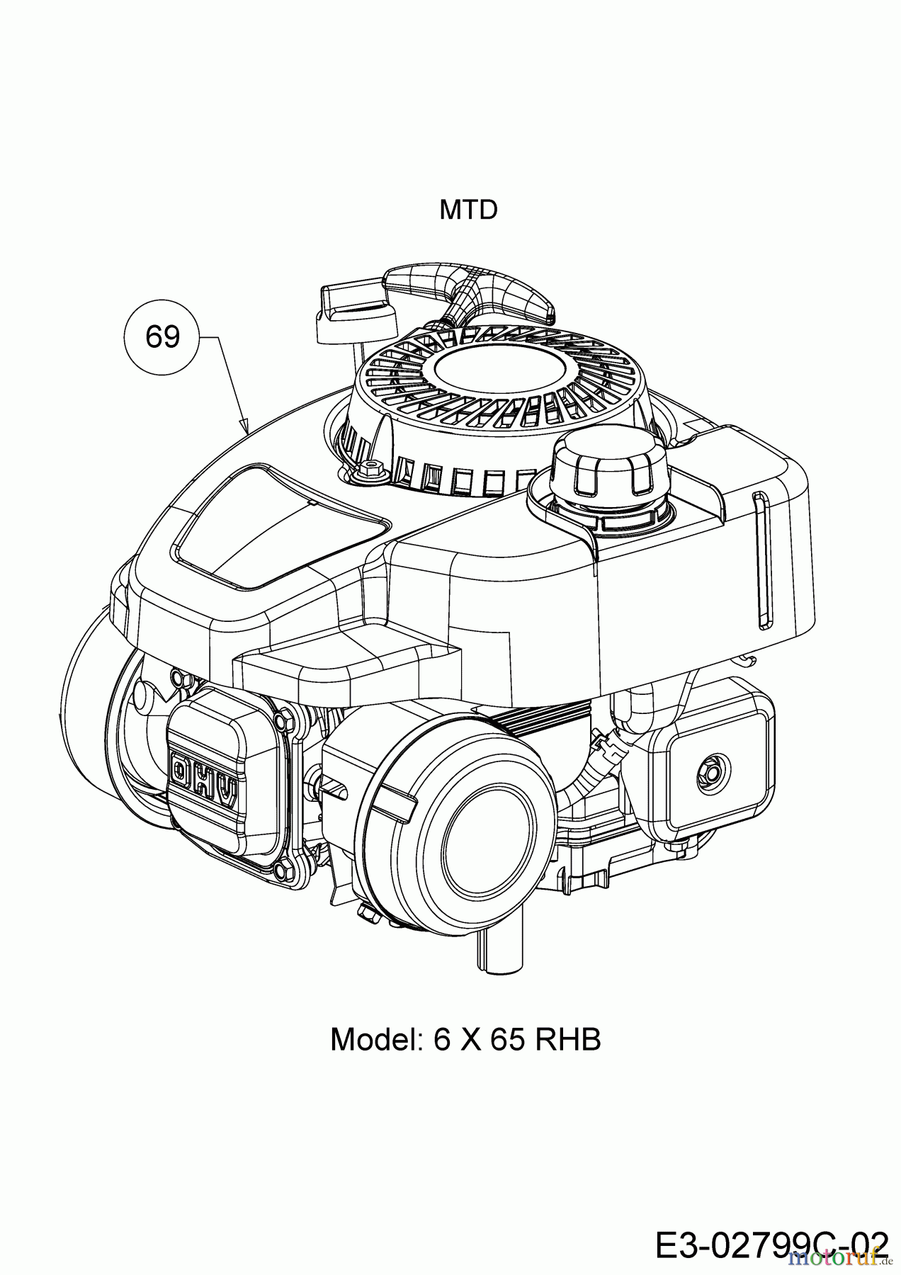  Wolf-Garten Petrol mower self propelled OMEGA2 46 W ES SP 12ACYAS7650  (2019) Engine MTD