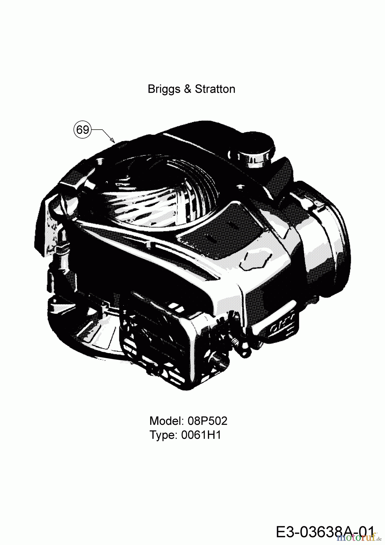  Wolf-Garten Petrol mower self propelled S 4600 AHW 12B-TR5N650  (2019) Engine