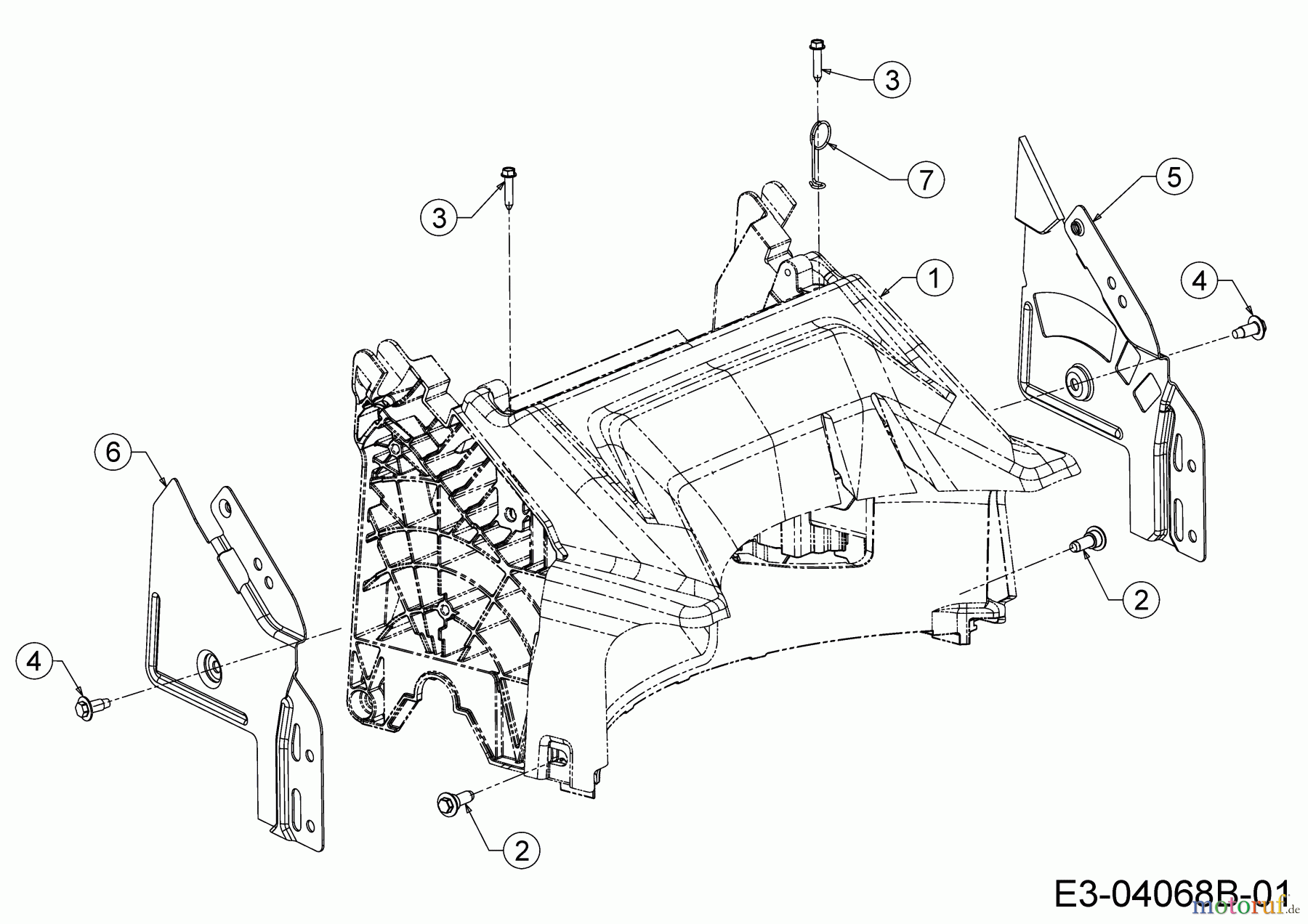  Wolf-Garten Petrol mower self propelled Expert 530 A 12A-PUKC650  (2016) Rear baffle, Handle bracket