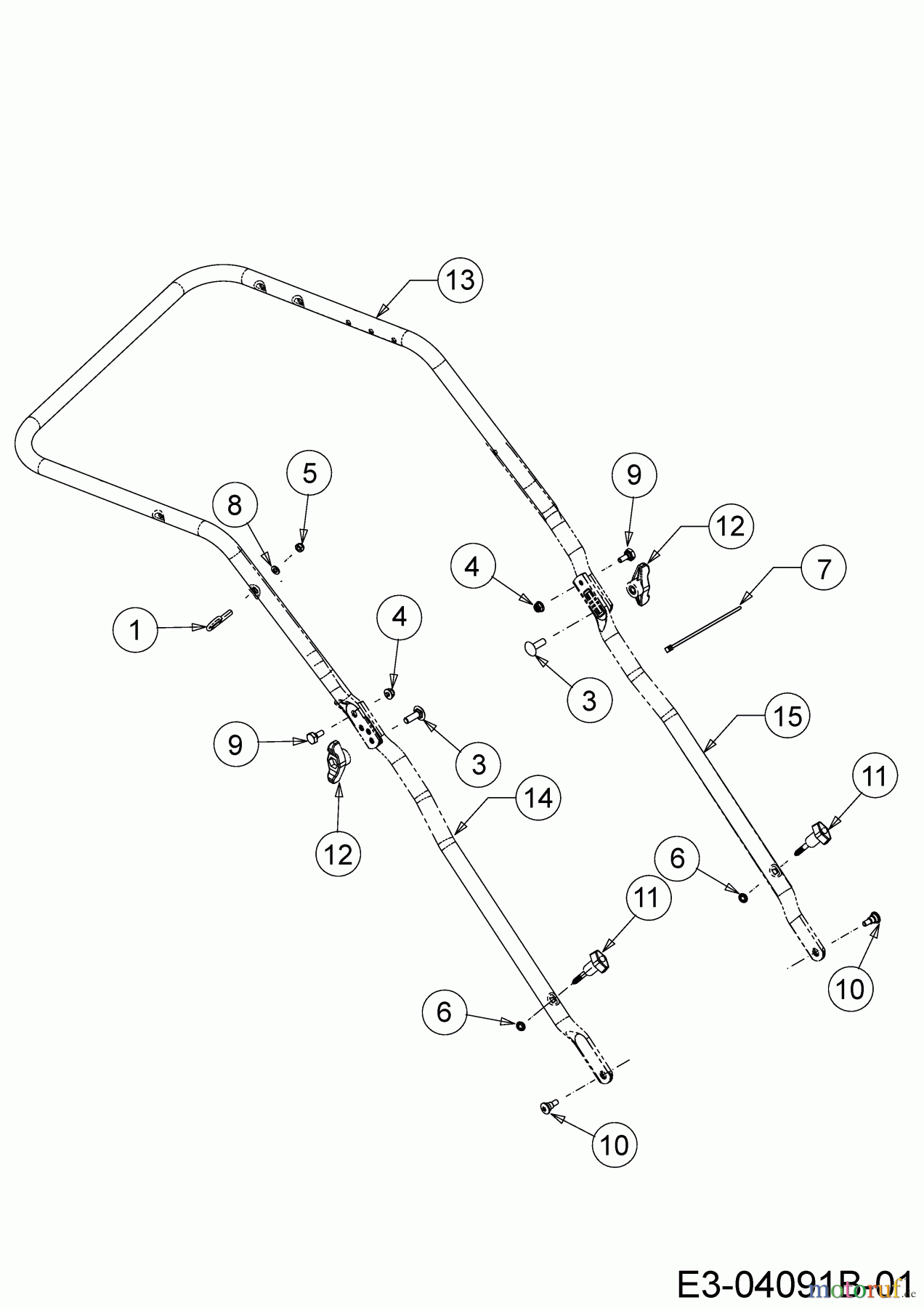  Wolf-Garten Petrol mower self propelled AT 5300 AHW 12C-PRJ6650  (2019) Handle