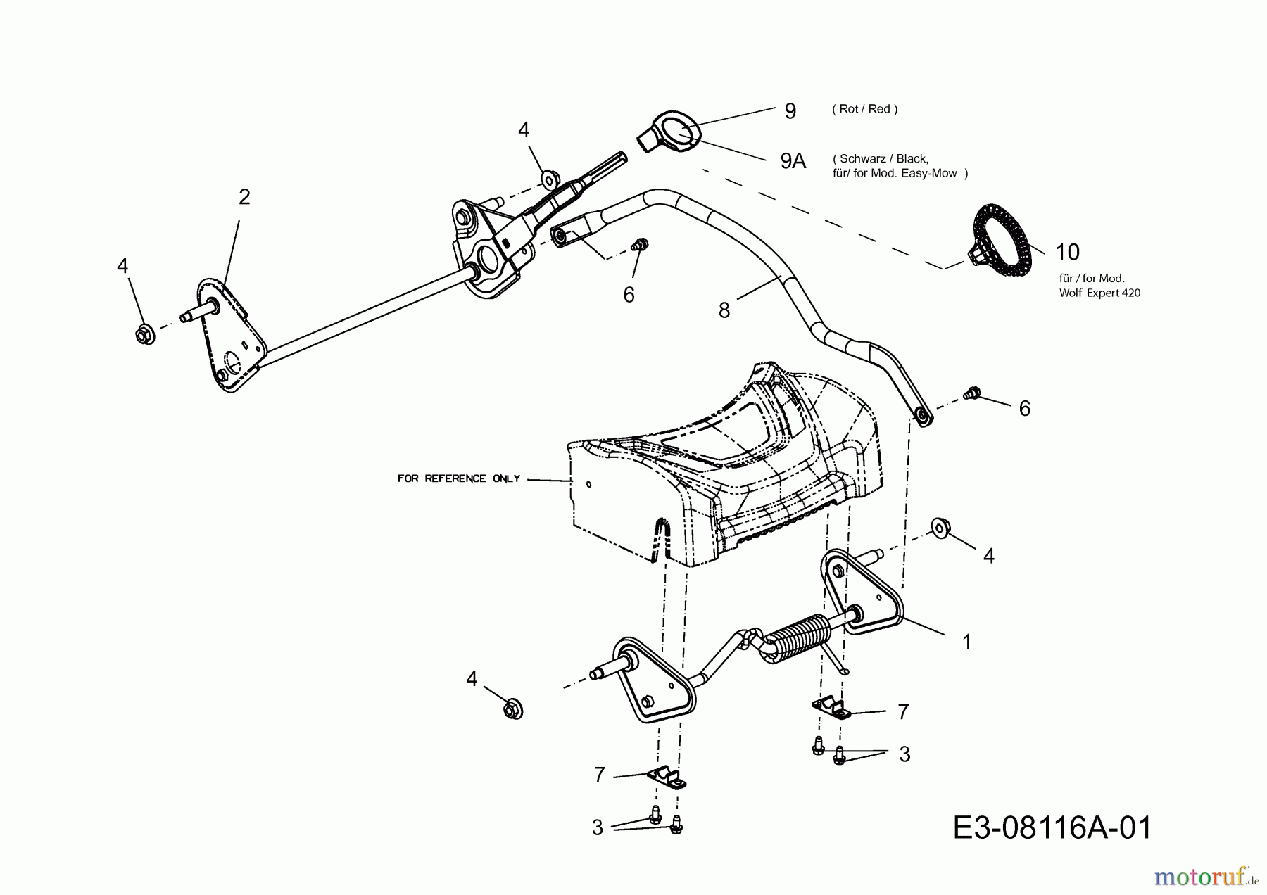  Wolf-Garten Petrol mower Expert 420 11A-LUSC650  (2014) Height adjustment