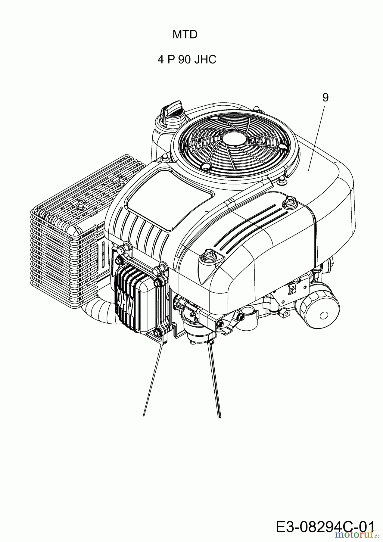  Wolf-Garten Lawn tractors Scooter Pro 13B226ED650  (2014) Engine MTD