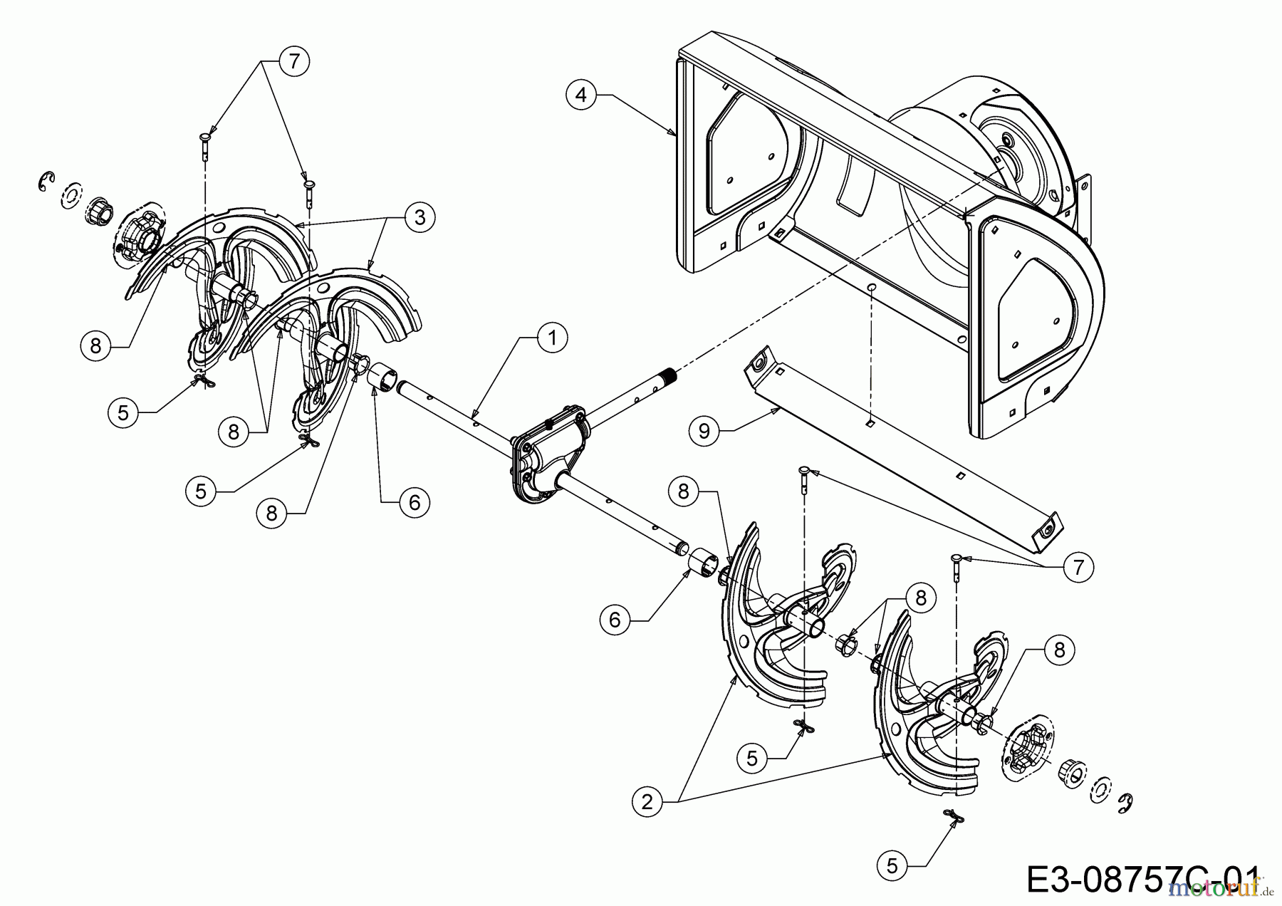  Wolf-Garten Snow throwers SF 56 31A-3AAD650  (2020) Auger housing, Auger, Auger gearbox