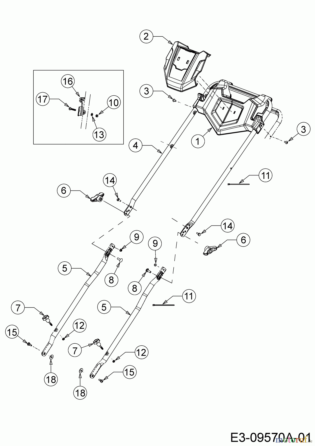  Wolf-Garten Petrol mower self propelled Expert 53 BA V HW 12ABPV5L650  (2018) Handle