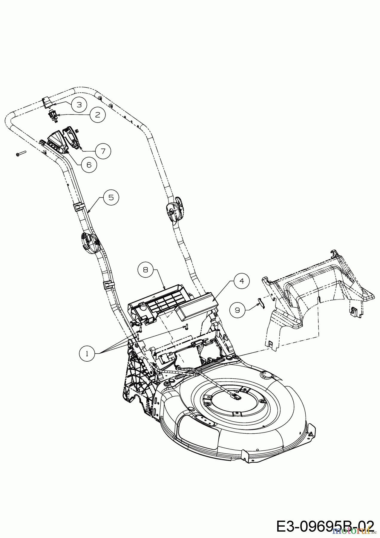  Wolf-Garten Petrol mower self propelled ST 4600 AHWES 12BETRS7650  (2019) Battery, Harness