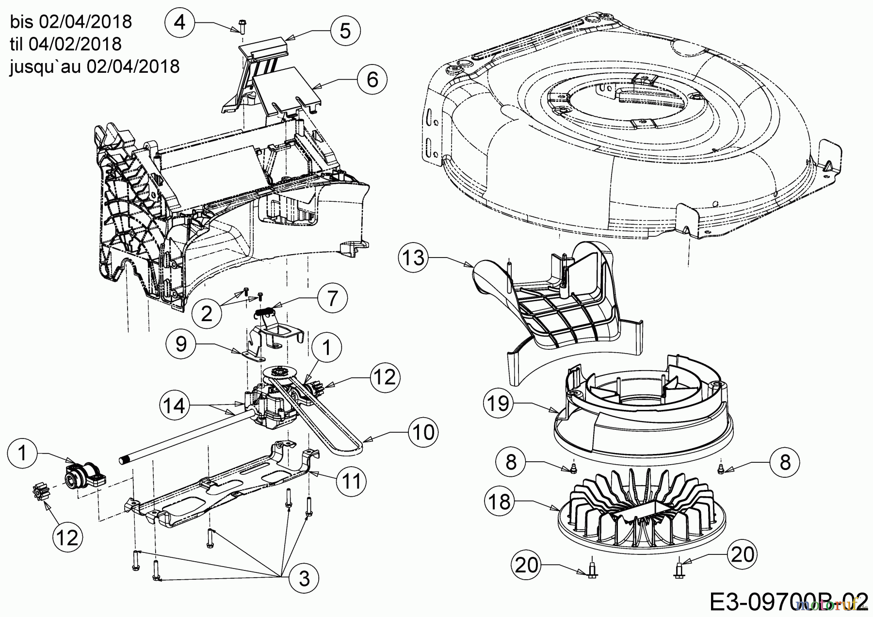  Wolf-Garten Petrol mower self propelled A 530 AHW 12B-PVKC650  (2018) Gearbox, Belt, Fan til 04/02/2018