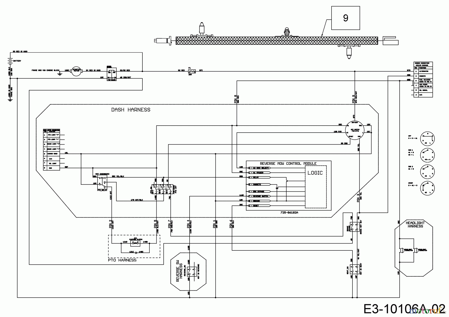  Wolf-Garten Lawn tractors 95.165 H 13ADA1VB650  (2017) Wiring diagram electric clutch
