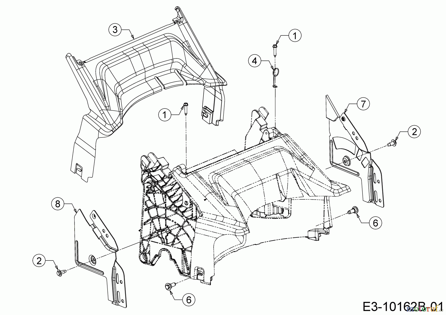  Wolf-Garten Petrol mower self propelled A 420 AVHW 12AQLV5B650 (2020) Rear baffle, Handle bracket