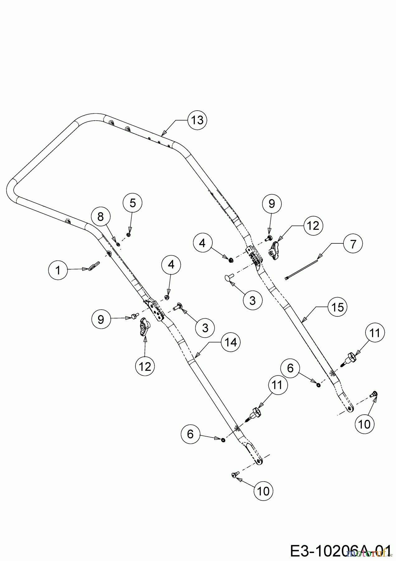  Wolf-Garten Petrol mower self propelled S 4600 B 12A-TR5L650  (2020) Handle