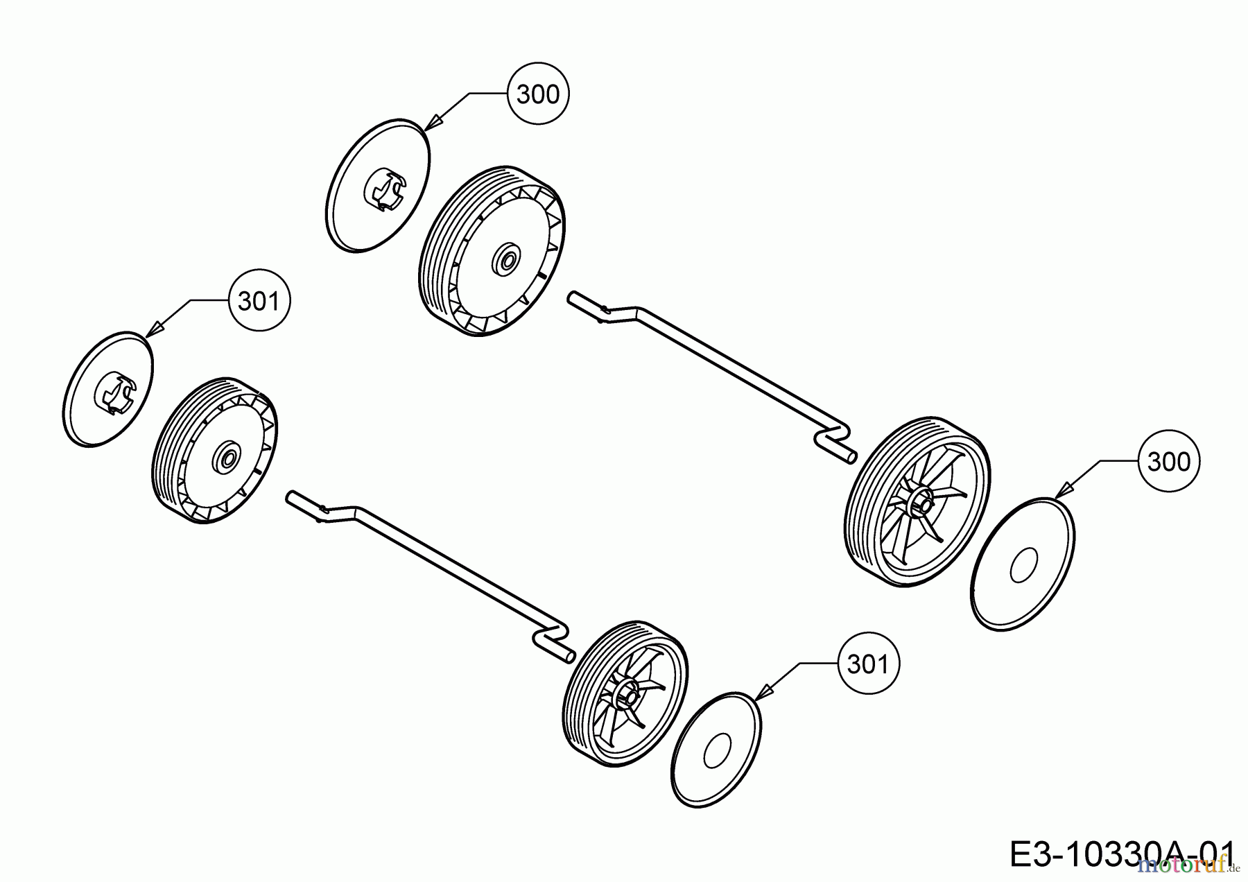  Wolf-Garten Electric mower Blue Power 37 E 18AWG1Y1650  (2020) Hub caps